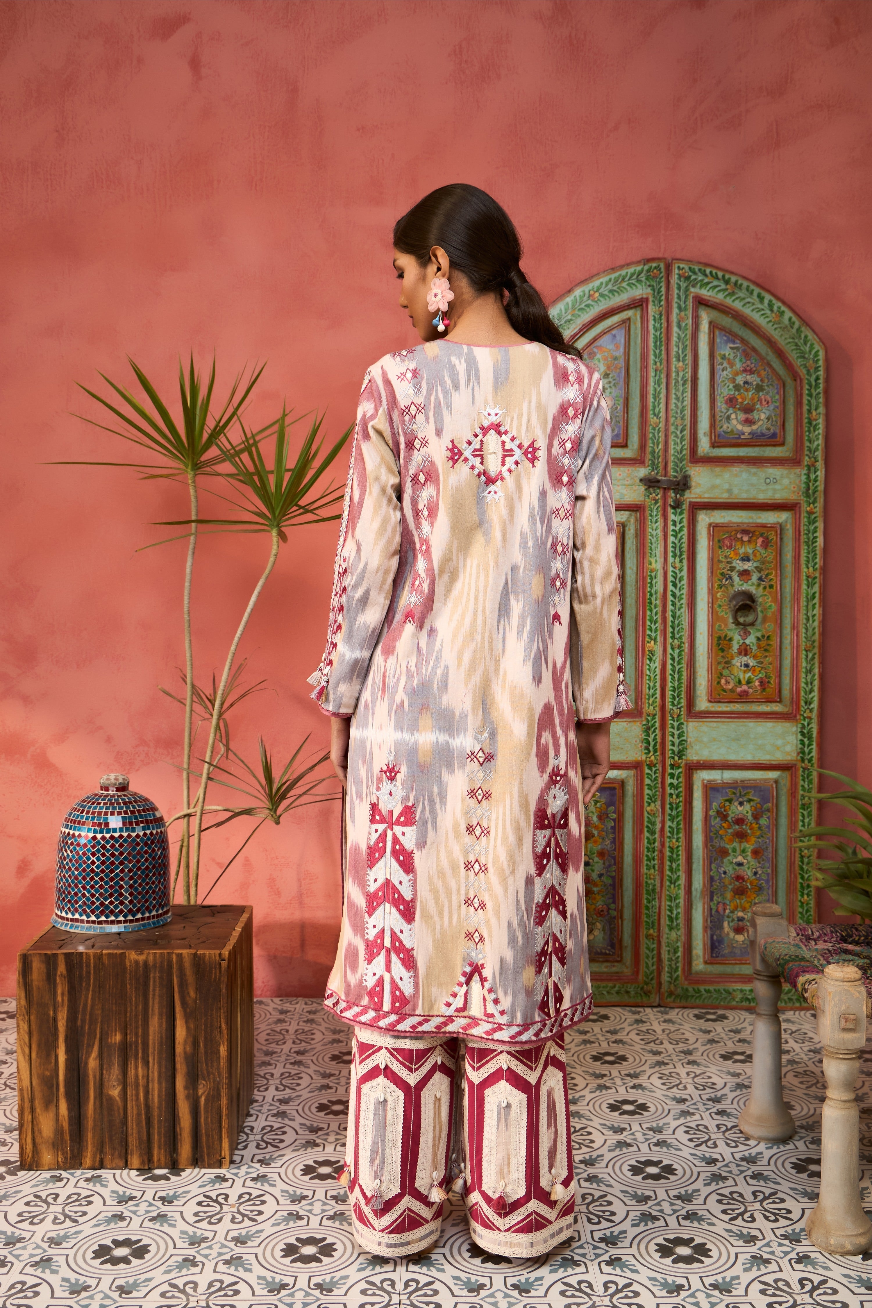 Ikat Baloch Long With Pants