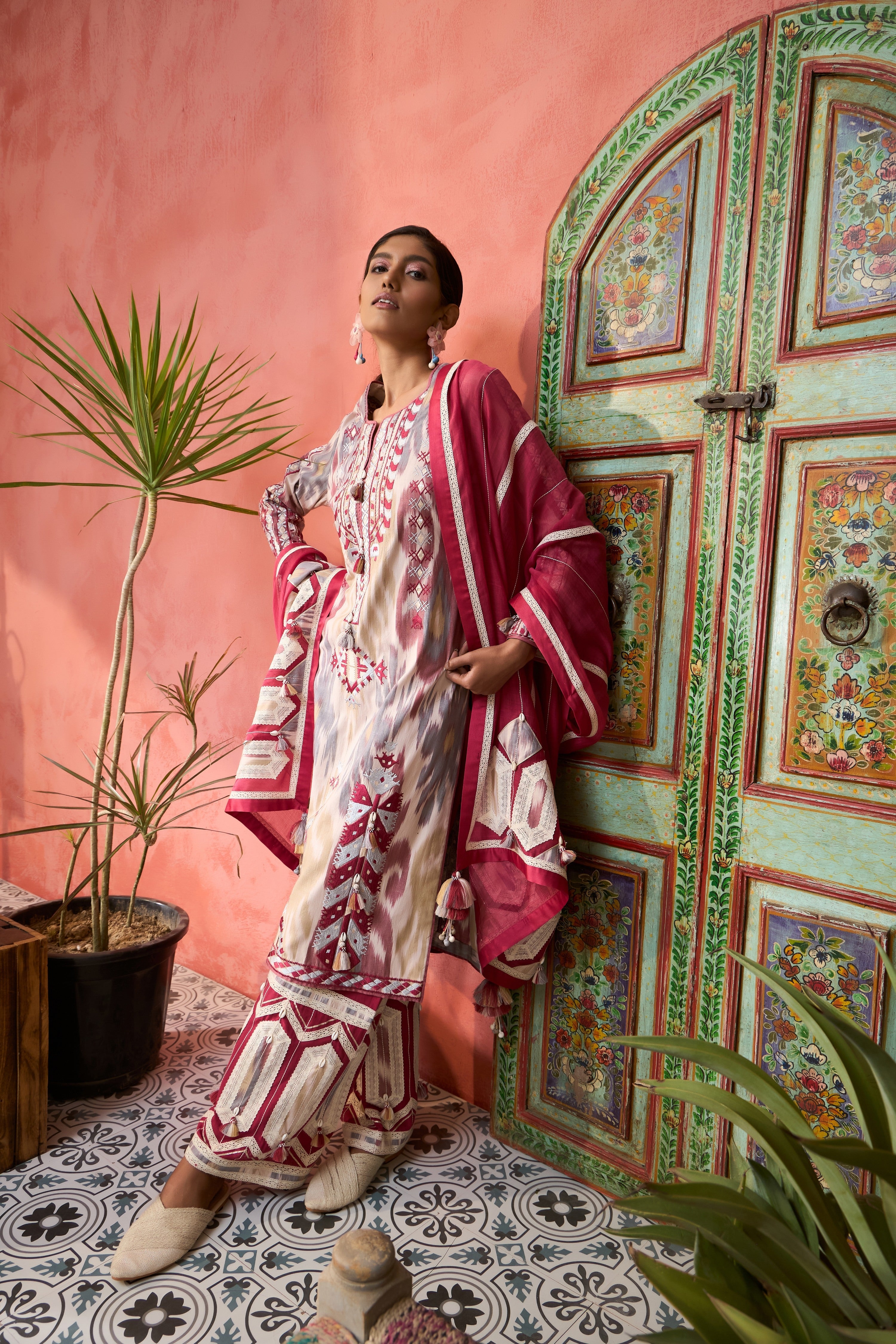 Ikat Baloch Long With Pants