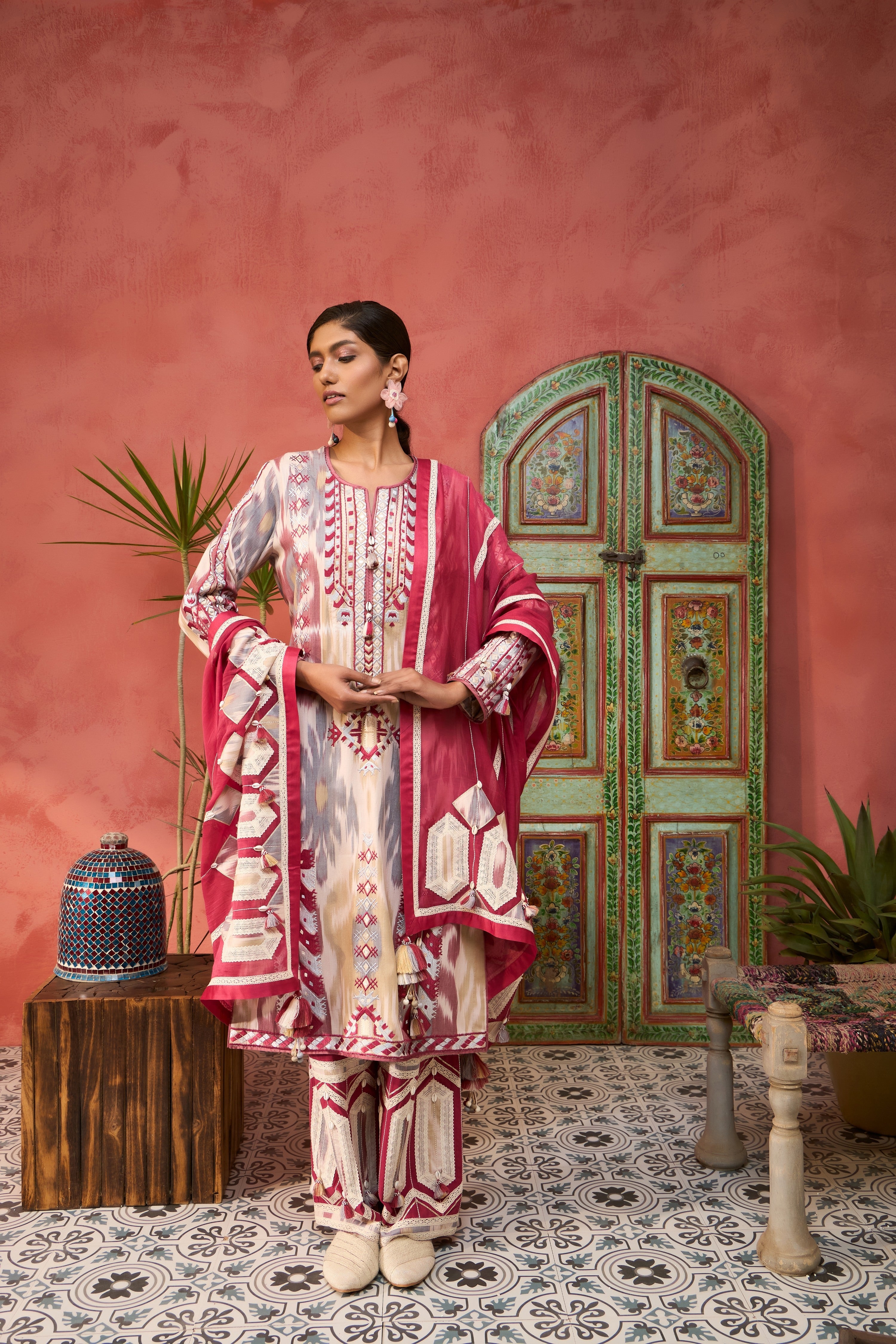 Ikat Baloch Long With Pants