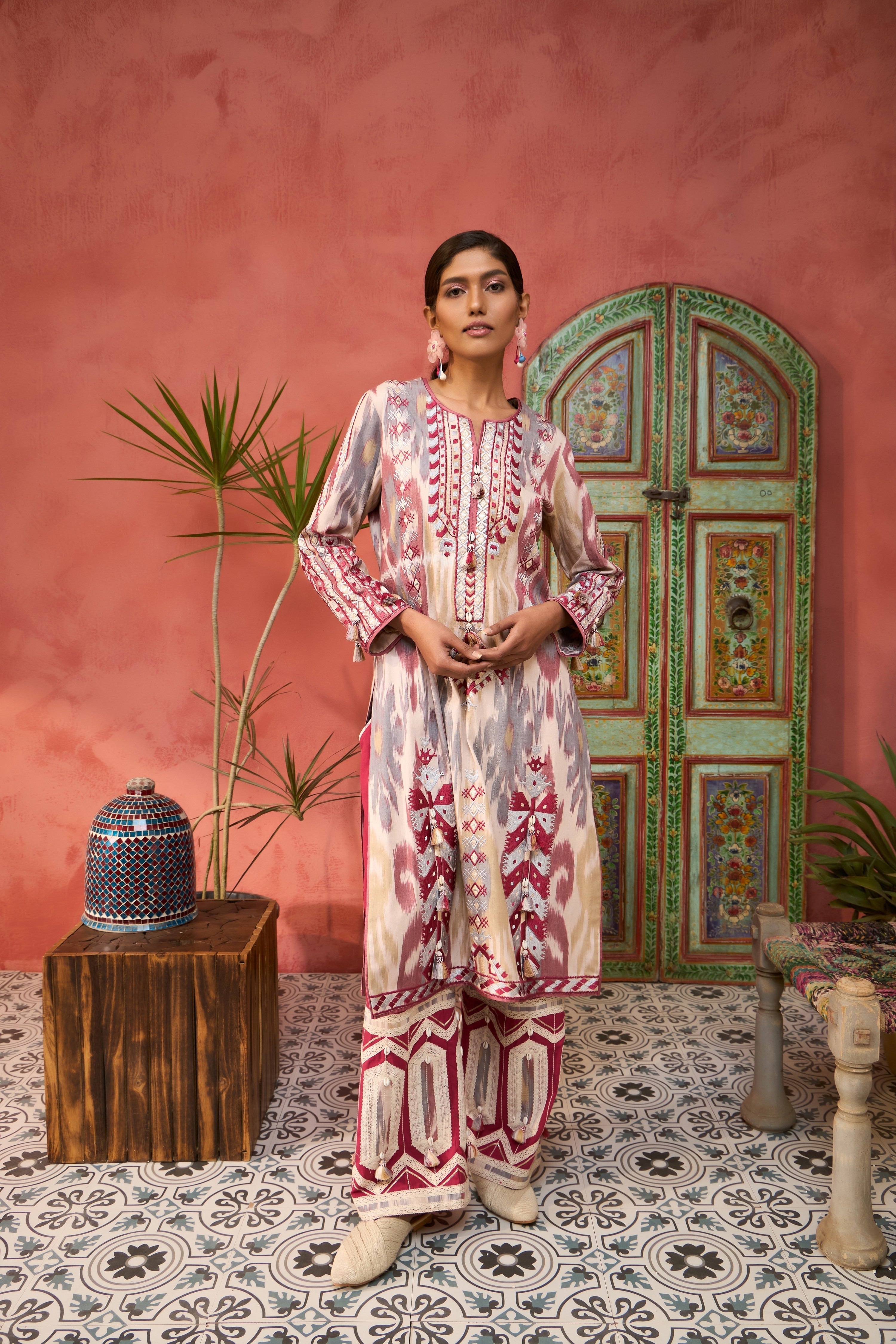 Ikat Baloch Long With Pants