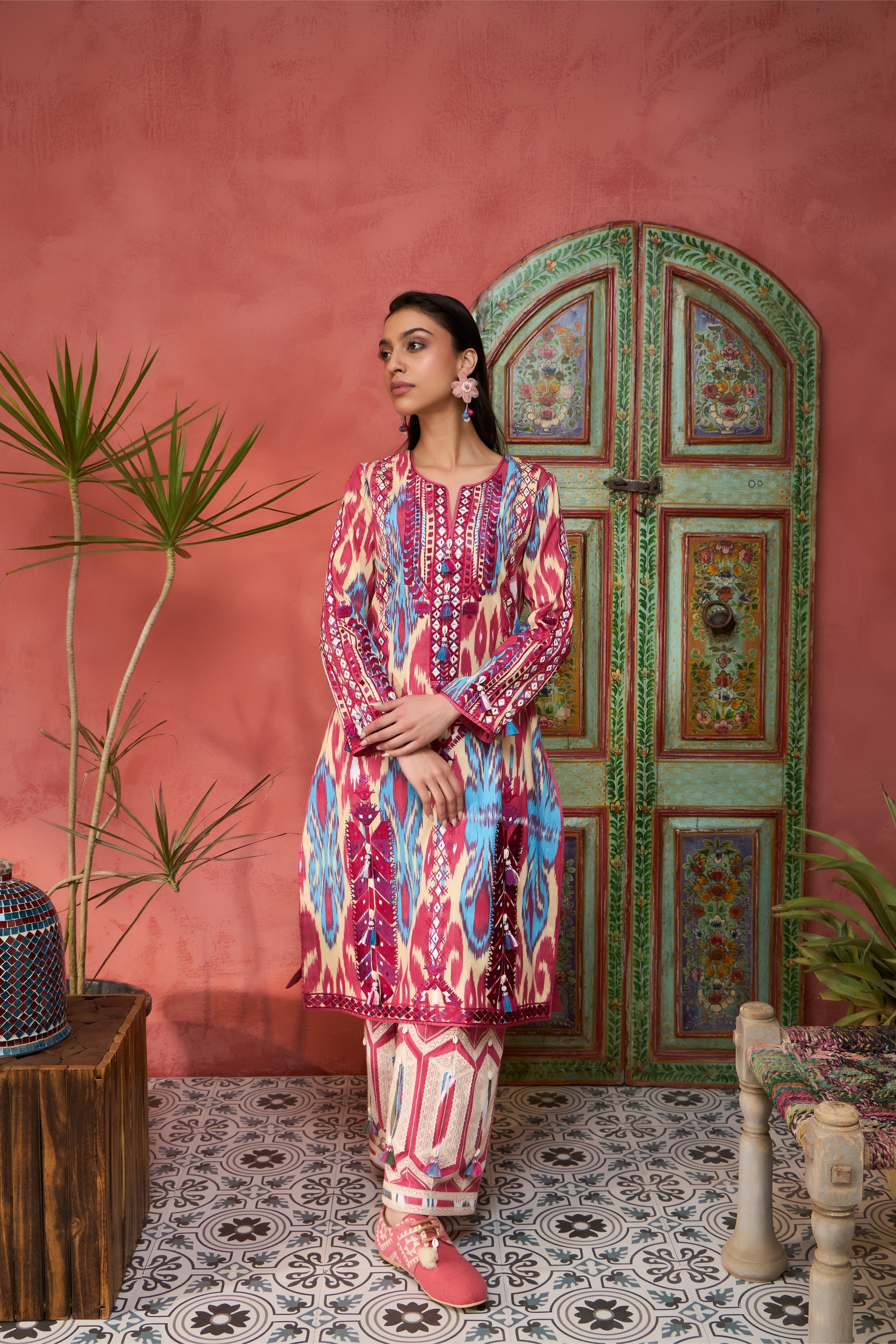 Ikat Baloch Long With Pants