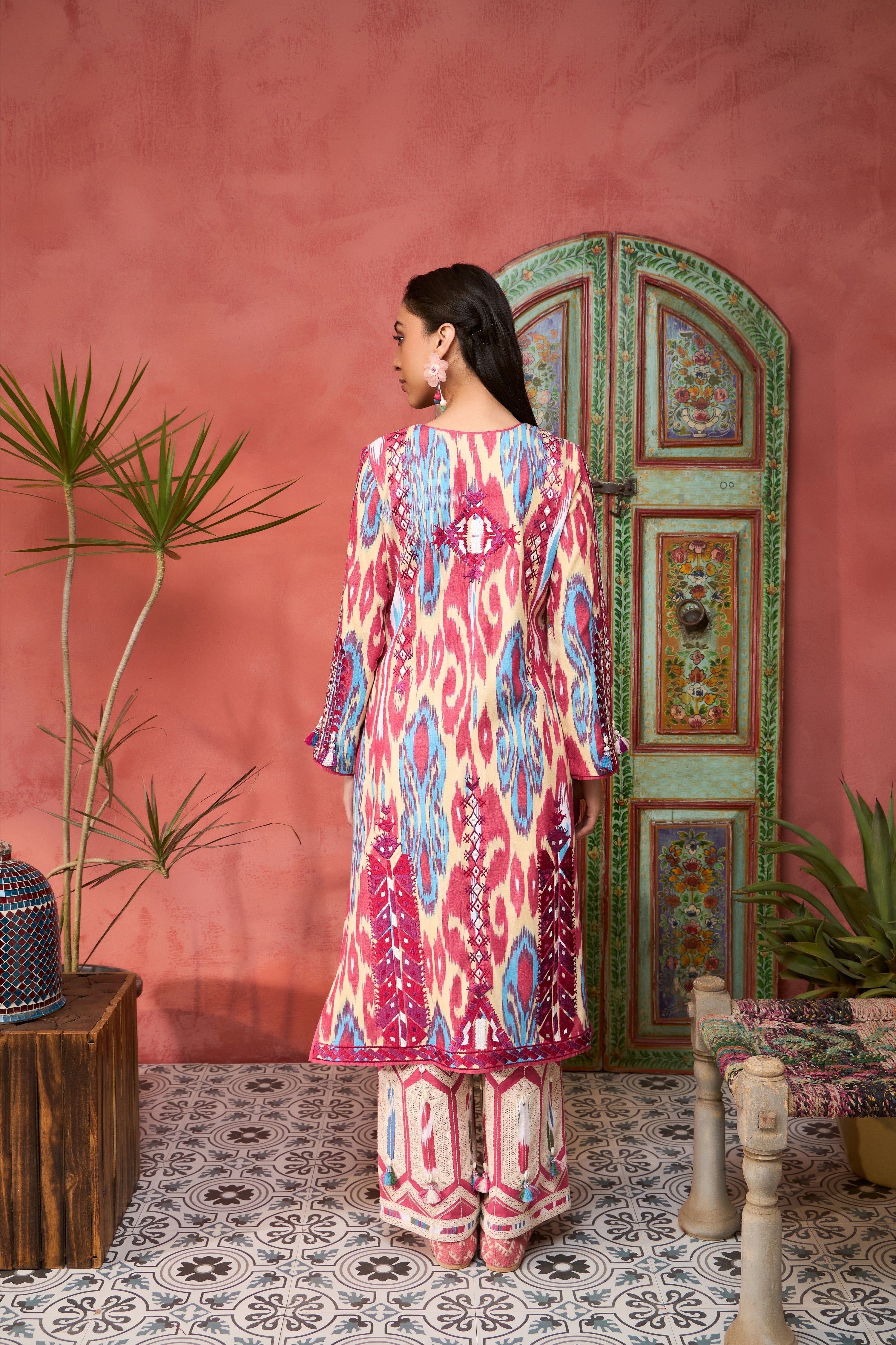 Ikat Baloch Long With Pants