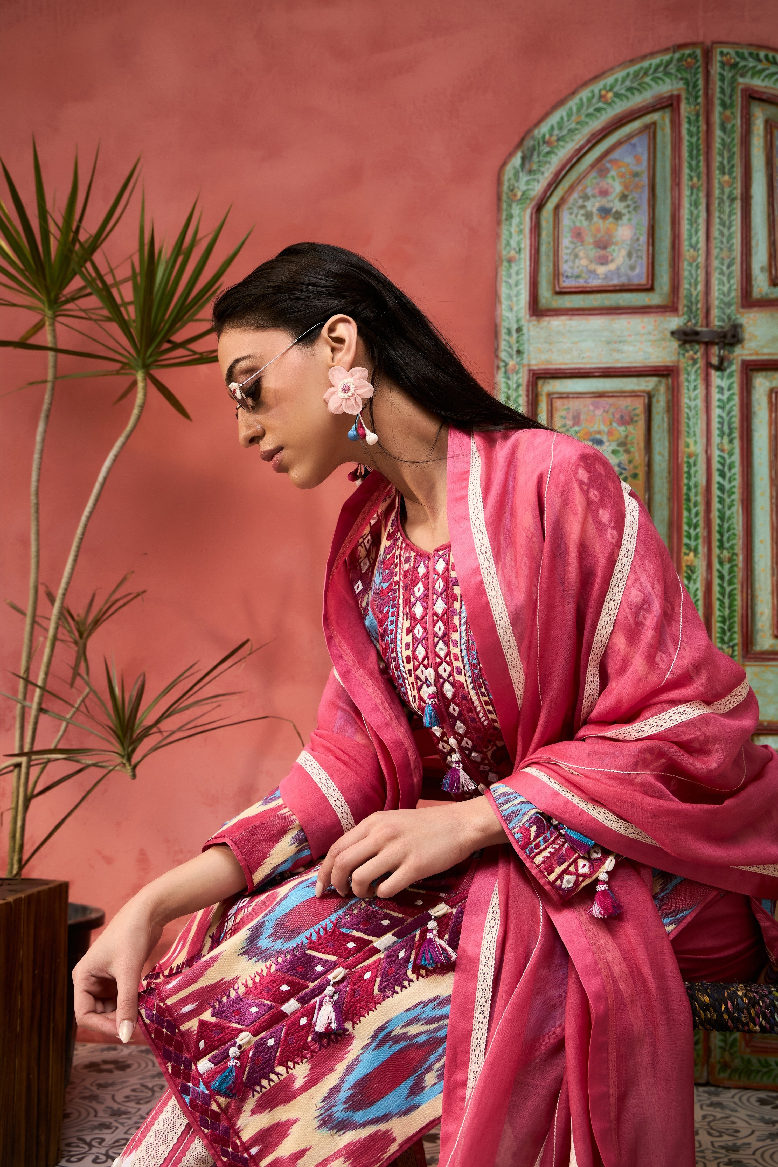 Ikat Baloch Long With Pants