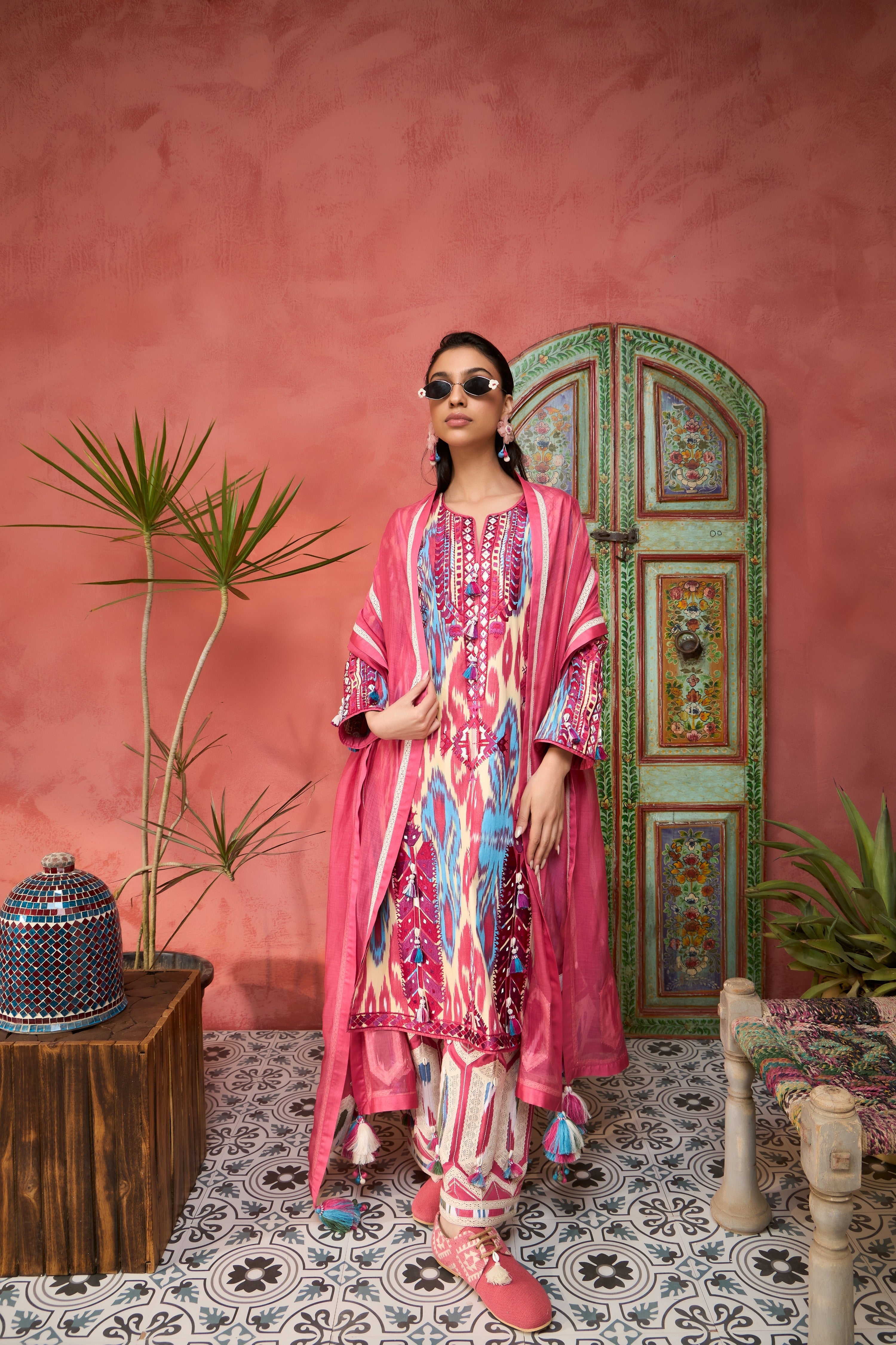 Ikat Baloch Long With Pants