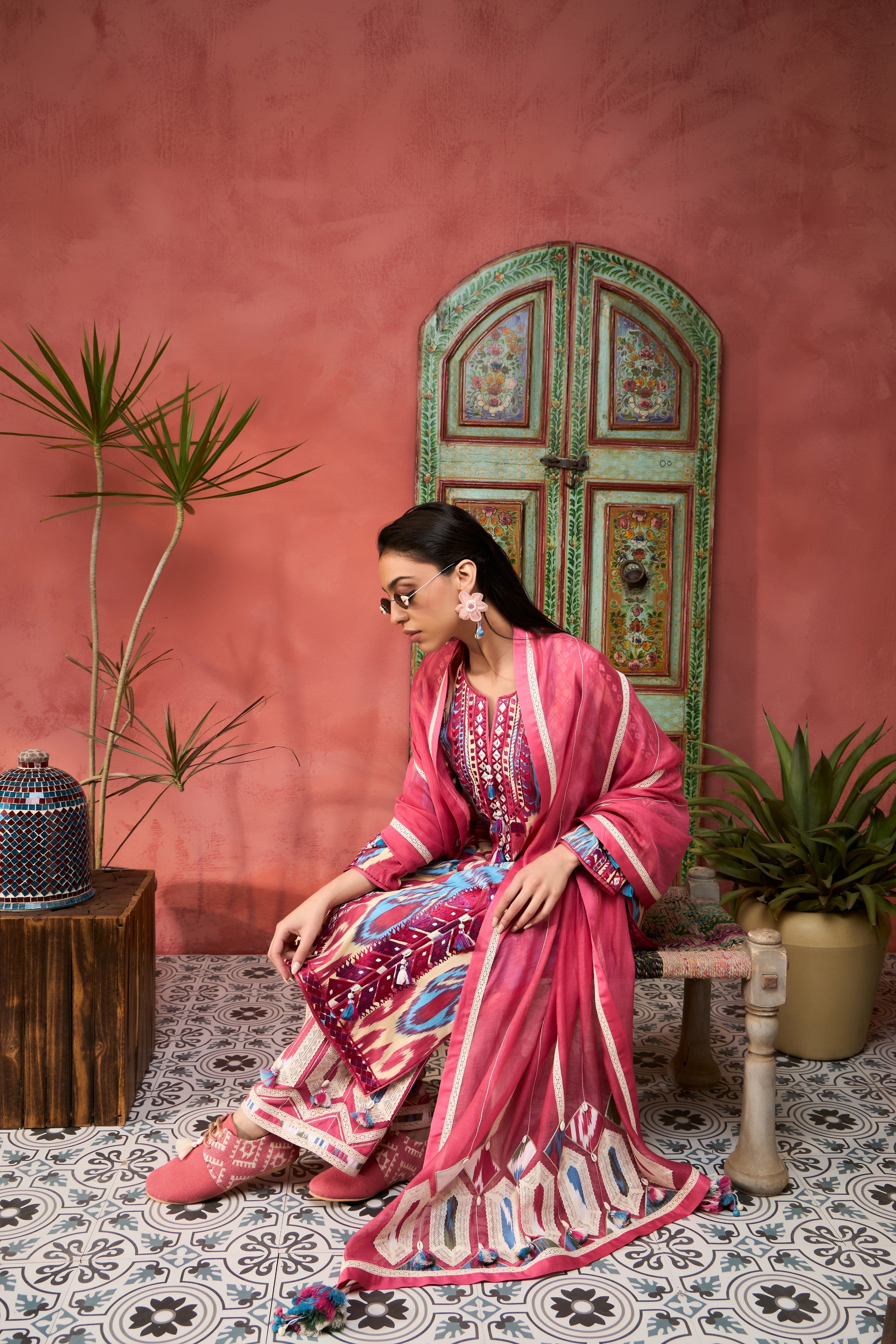 Ikat Baloch Long With Pants