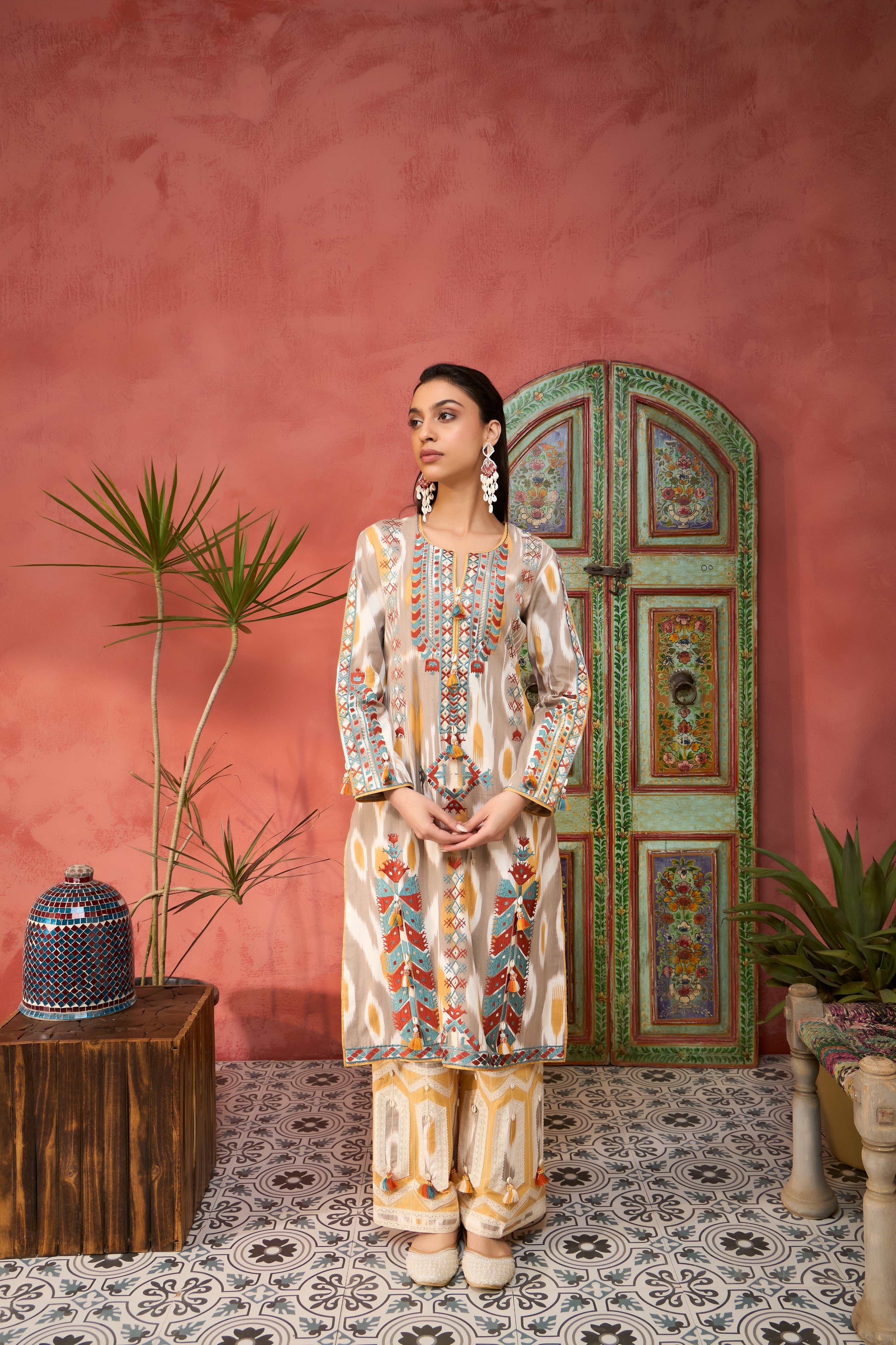 Ikat Baloch Long With Pants
