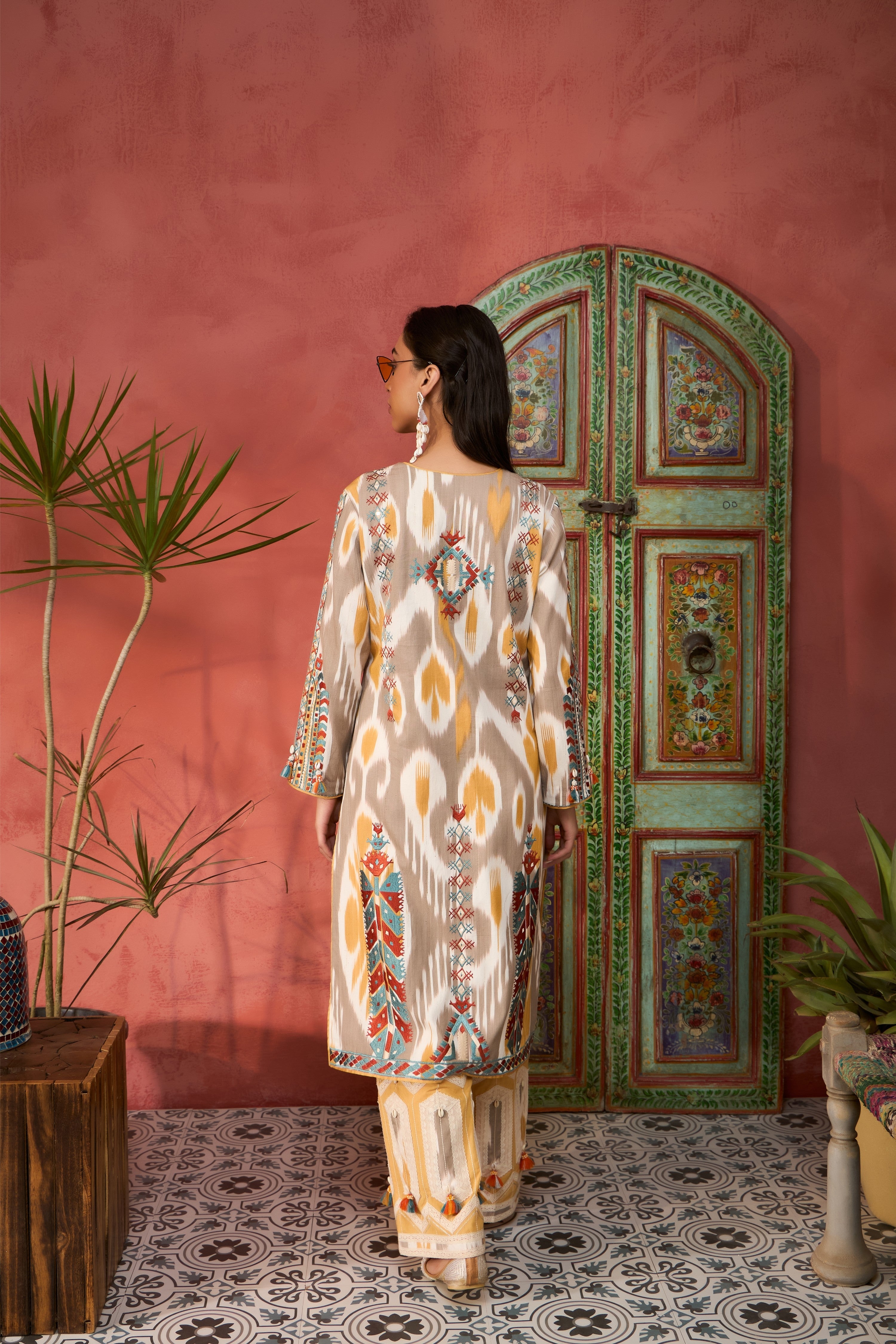 Ikat Baloch Long With Pants
