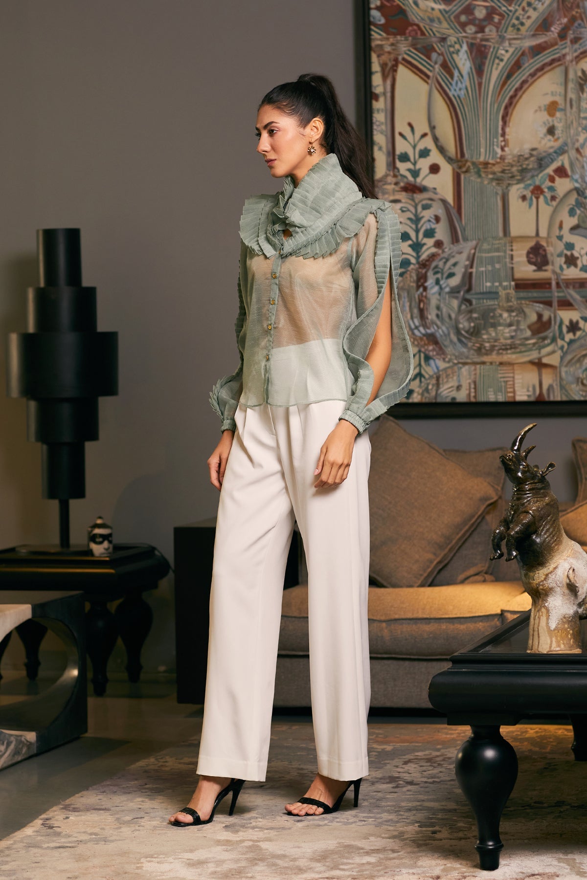Goe Victorian Pleated Shirt (C)