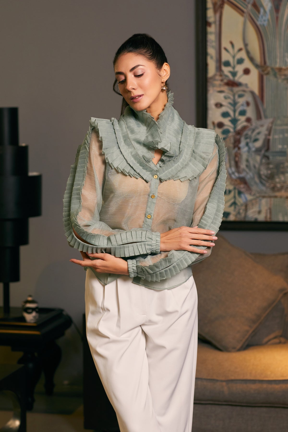 Goe Victorian Pleated Shirt (C)