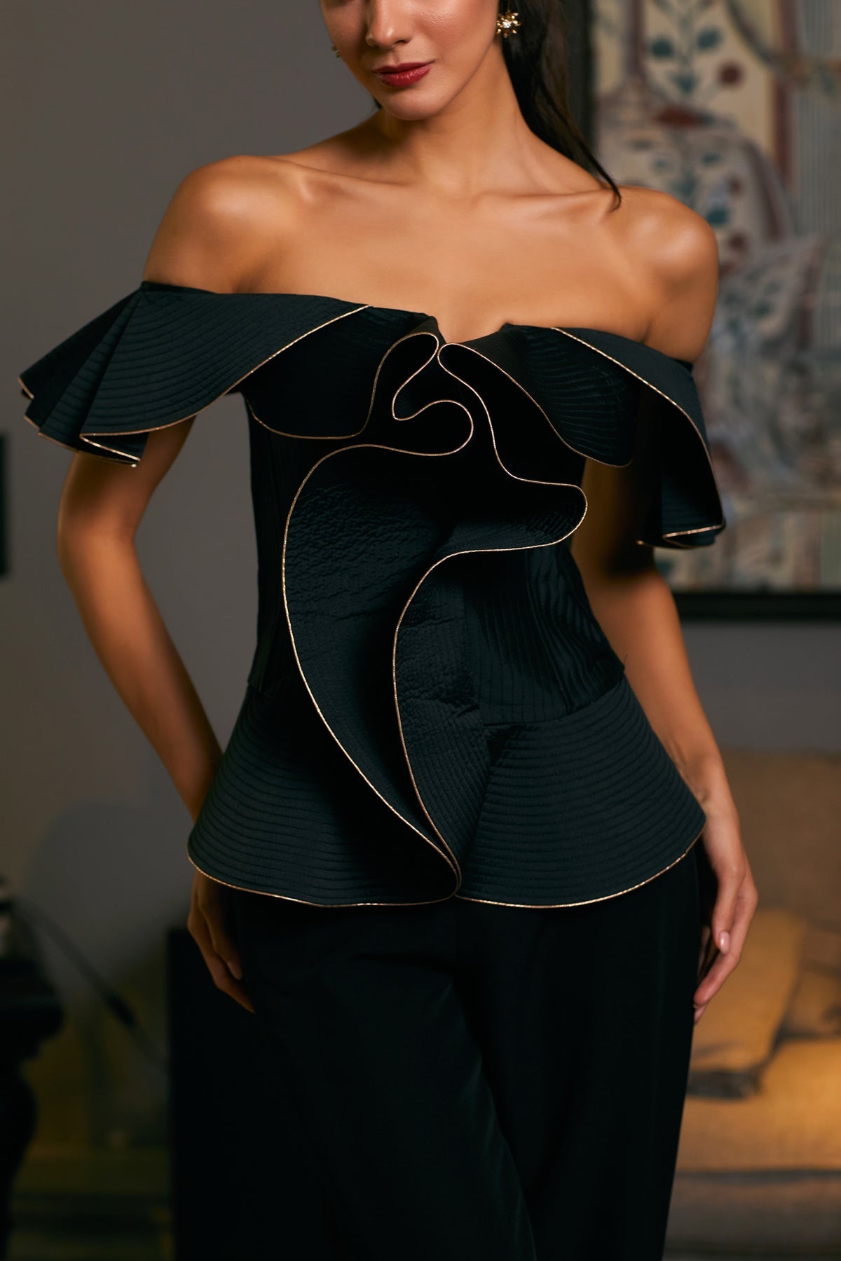 Goe Off Shoulder Peplum Corset