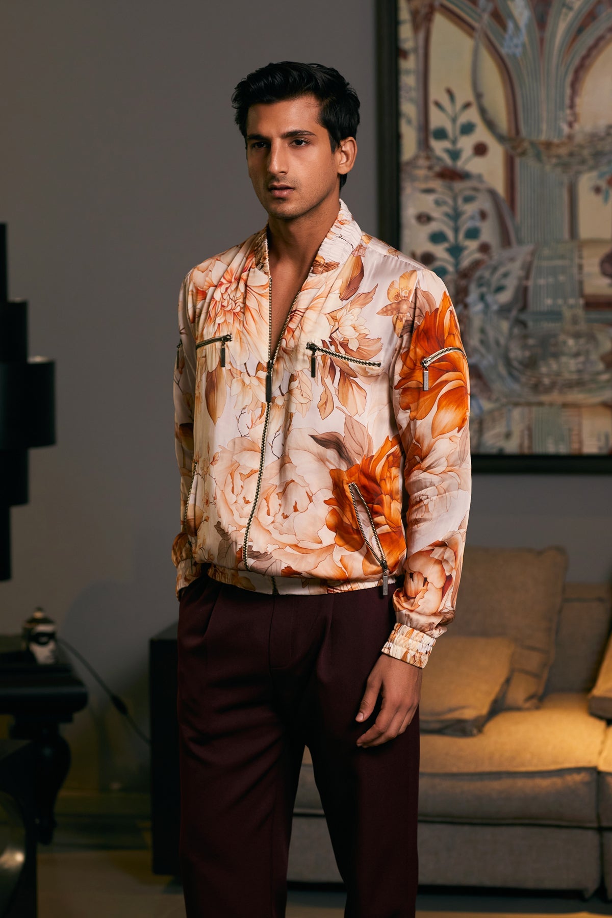 Goe Moth Printed Bomber (B)
