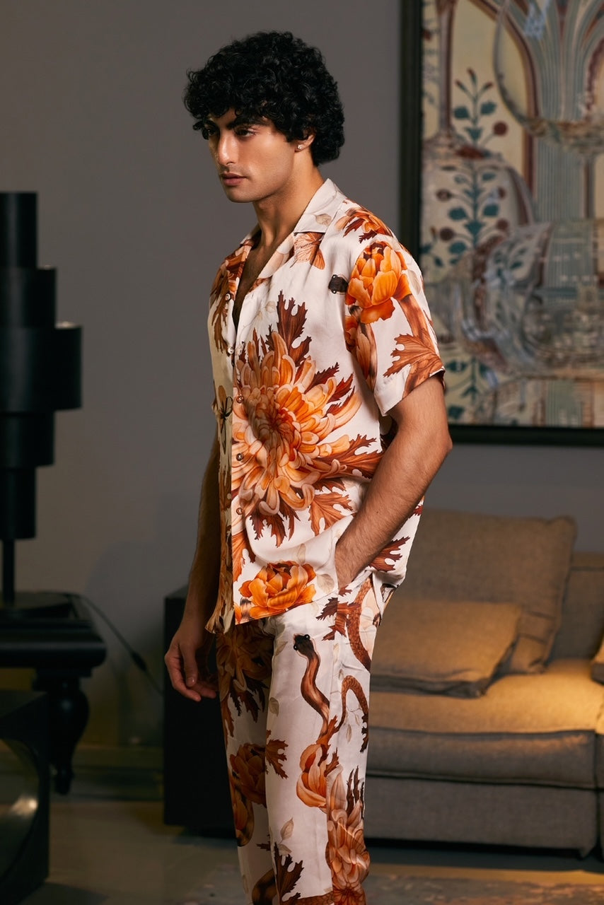 Goe Snake Printed Cuban Co-Ord Set (C)