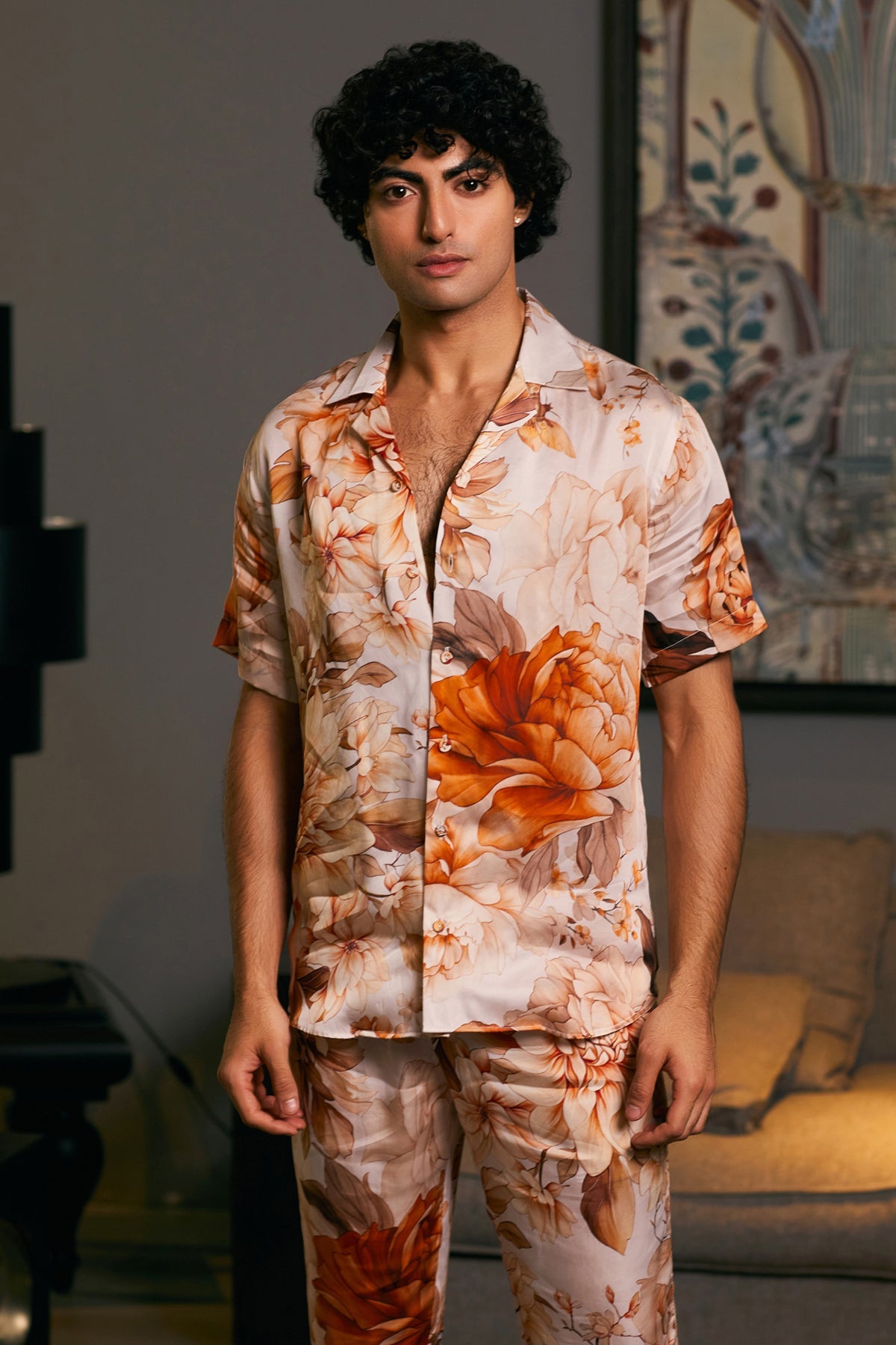 Goe Moth Printed Cuban Co-Ord Set (B)