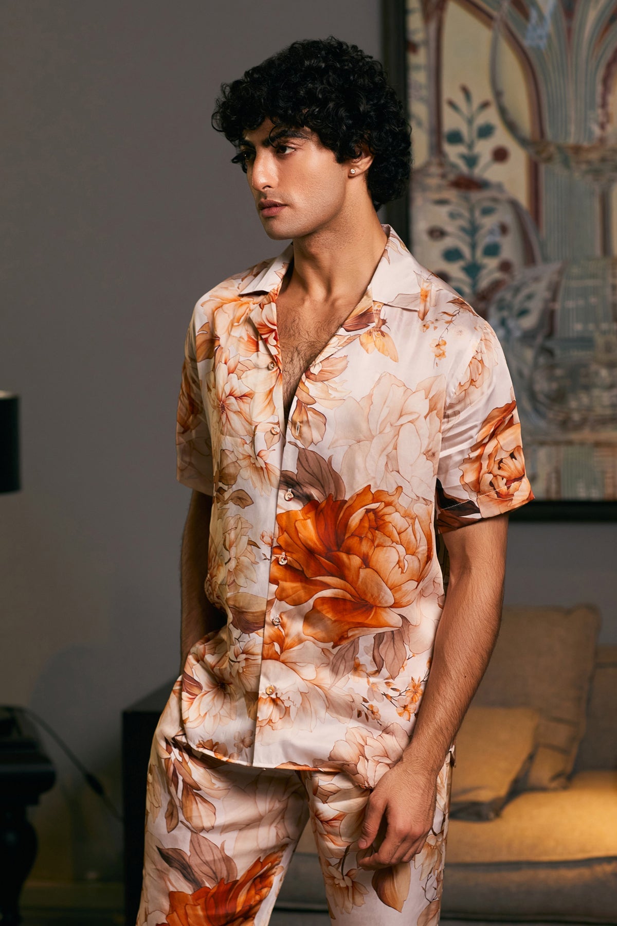 Goe Moth Printed Cuban Co-Ord Set (B)