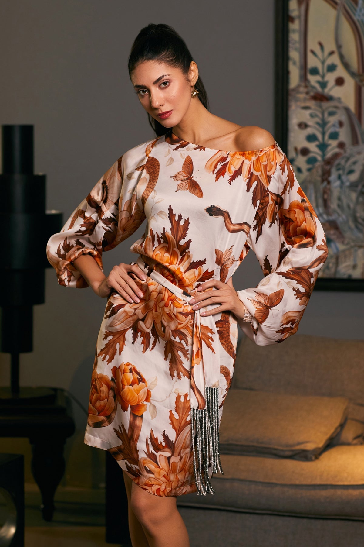 Goe Snake Printed Anti Fit Dress (C)