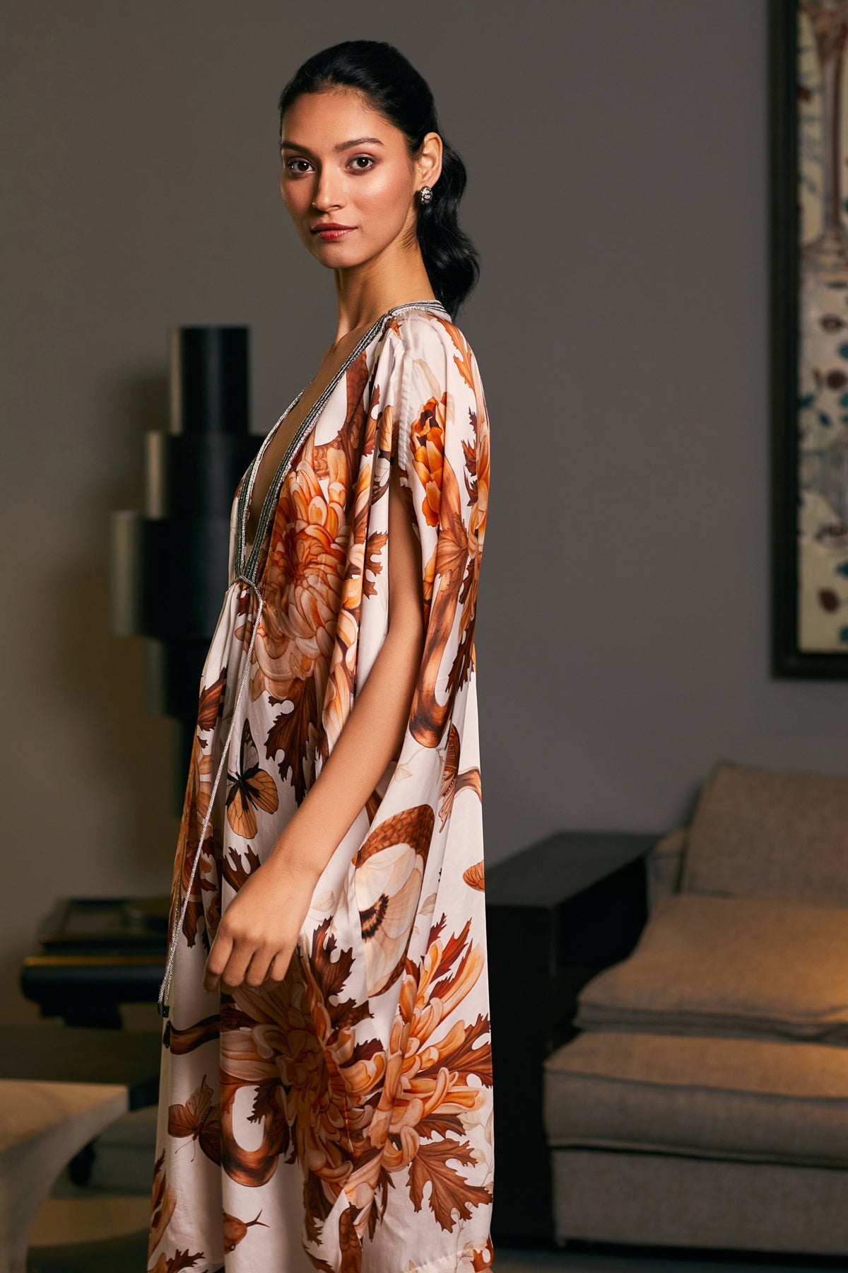 Goe Snake Printed Rope Kaftaan(C)