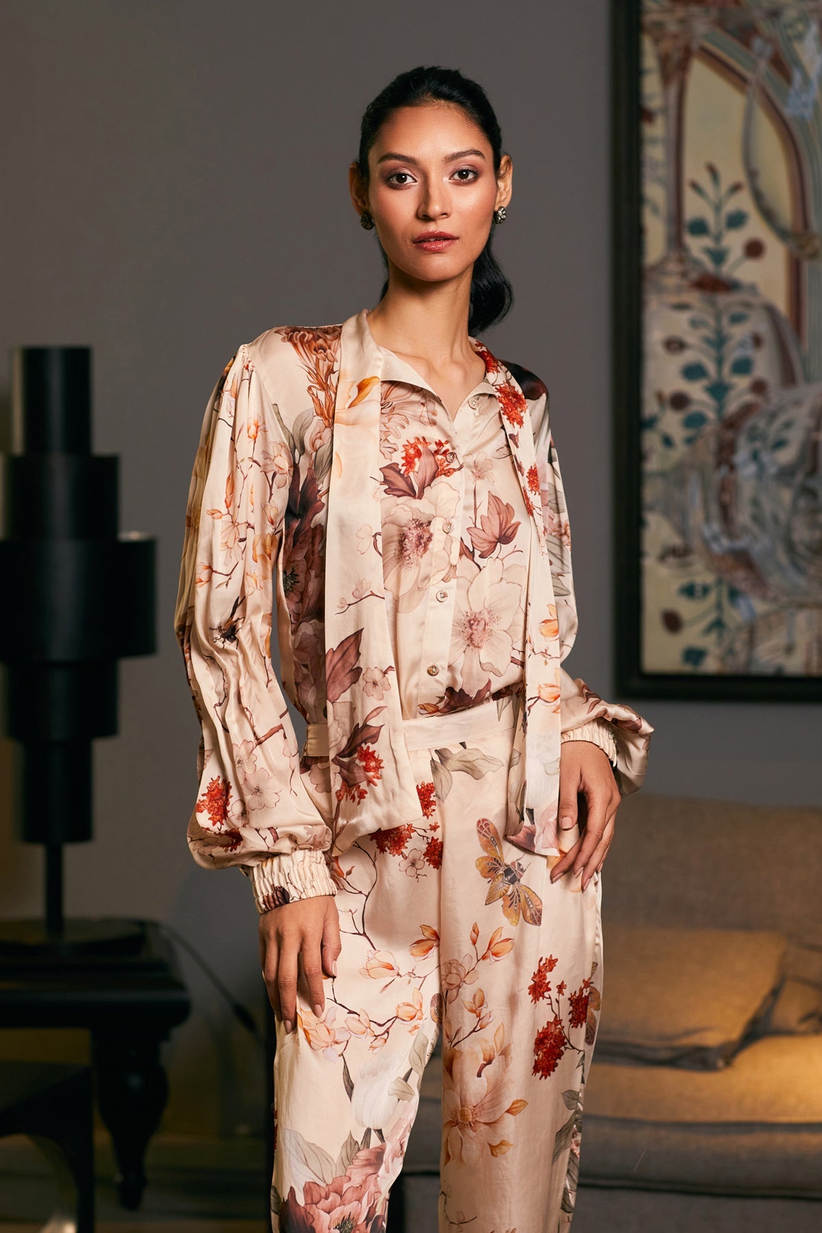 Goe Bumblebee Printed Pleated Co-Ord Set (A)