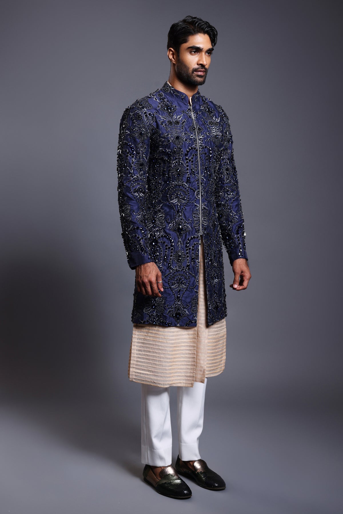 Cf Zircon Sherwani Navy