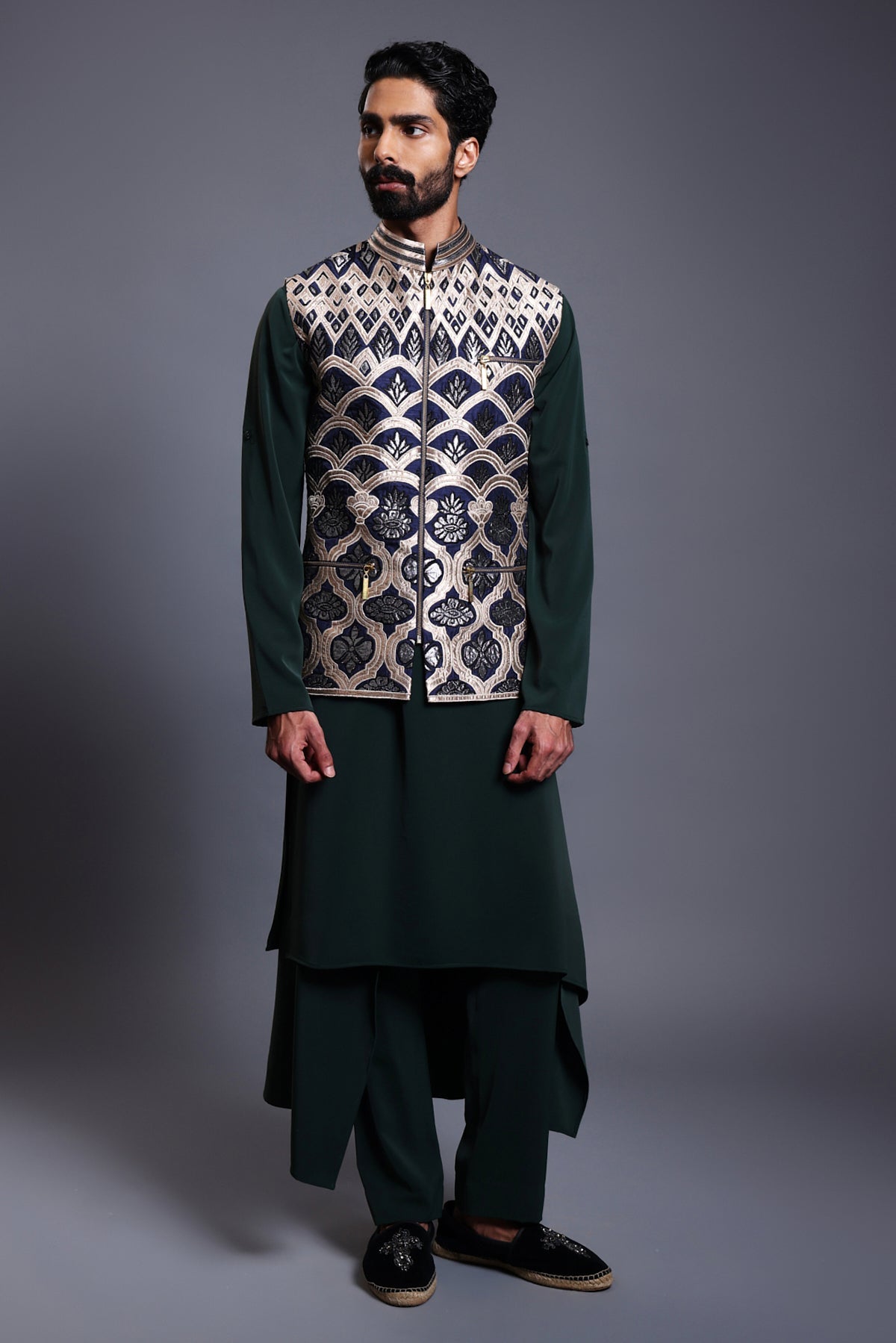 Cf Applique Bandi Navy-Emerald
