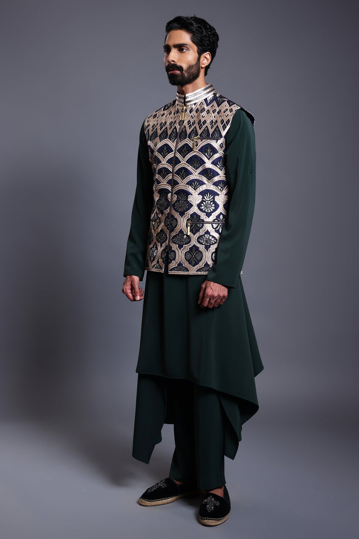 Cf Applique Bandi Navy-Emerald