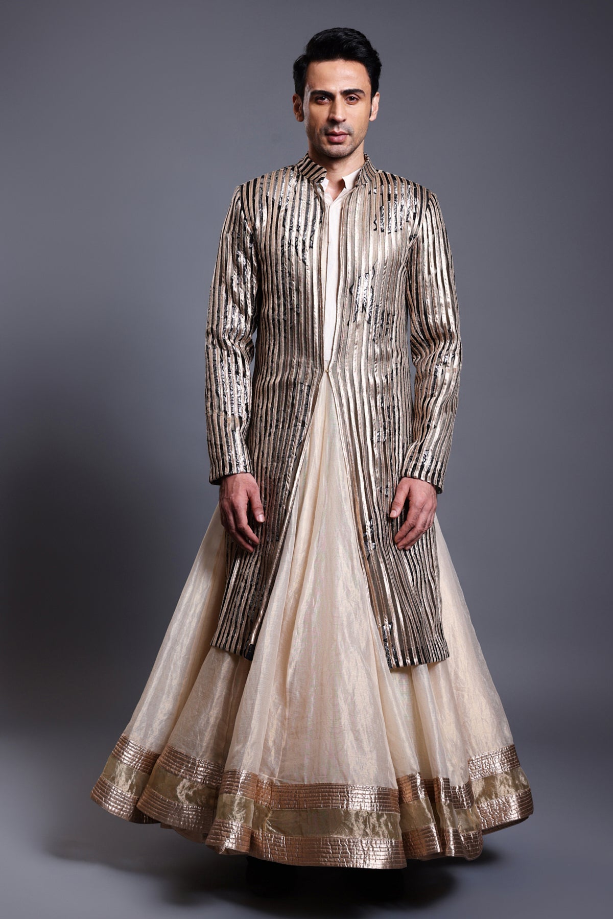 Cf Ivory Gold Anarkali