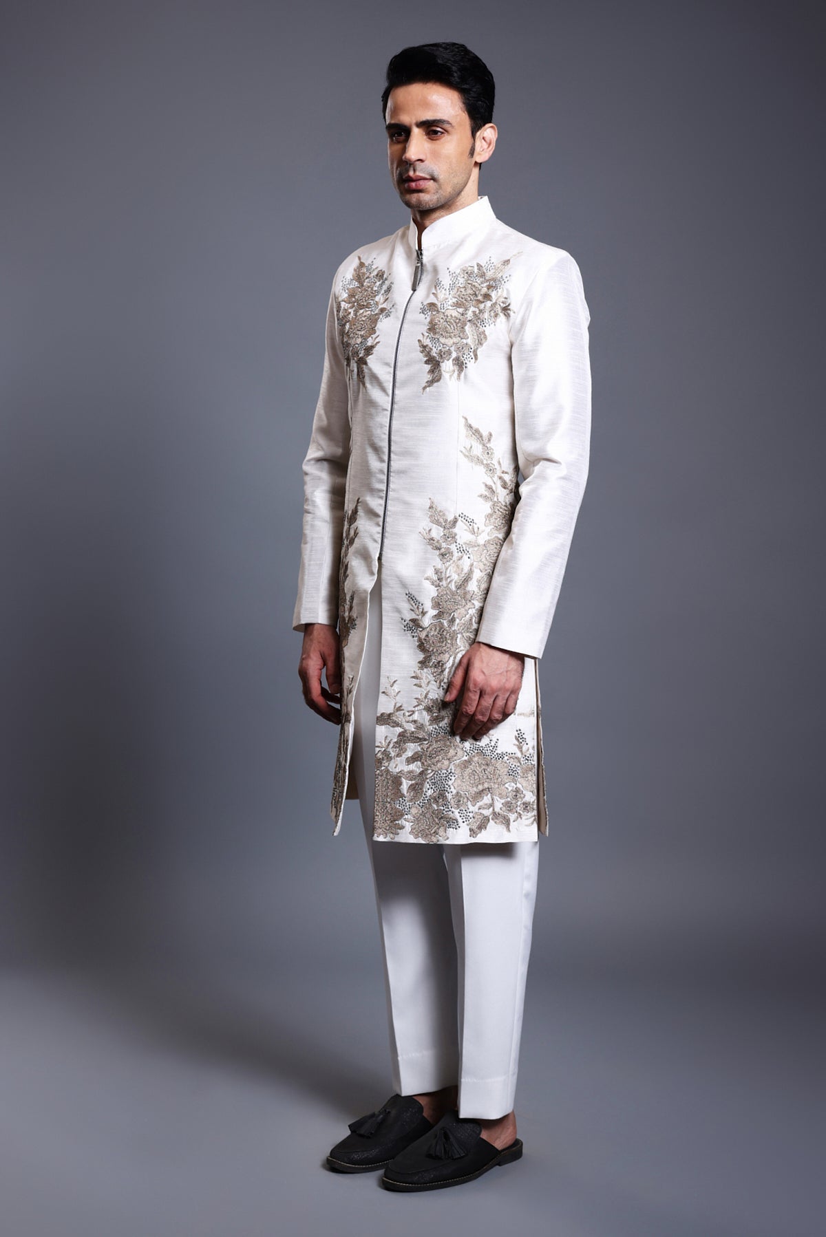 Cf Zari Sherwani Ivory