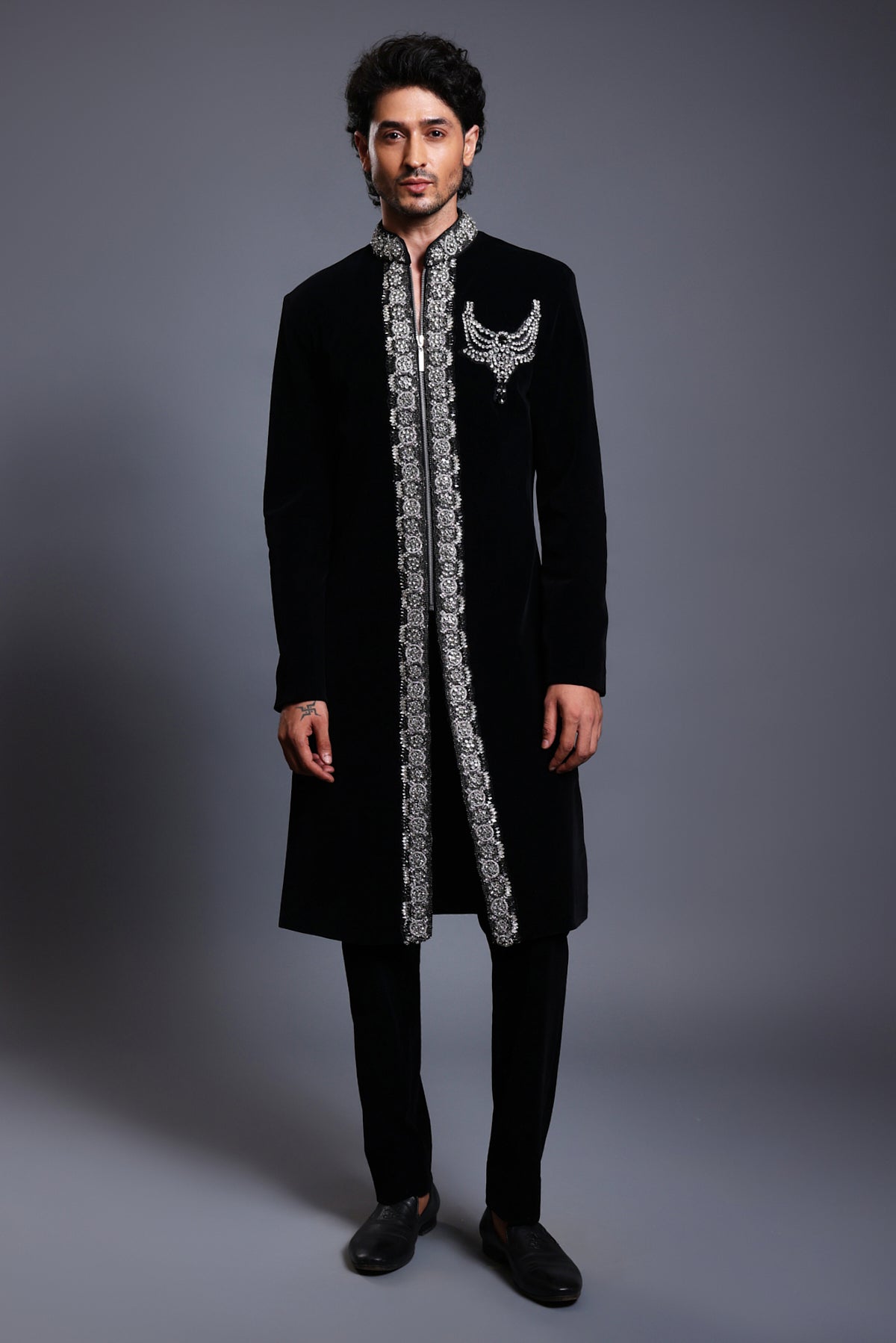 Cf Necklace Sherwani Black