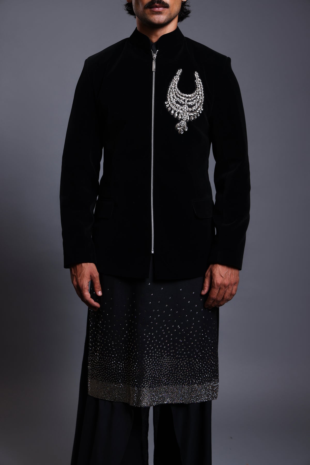 Cf Necklace Bandhgala Black
