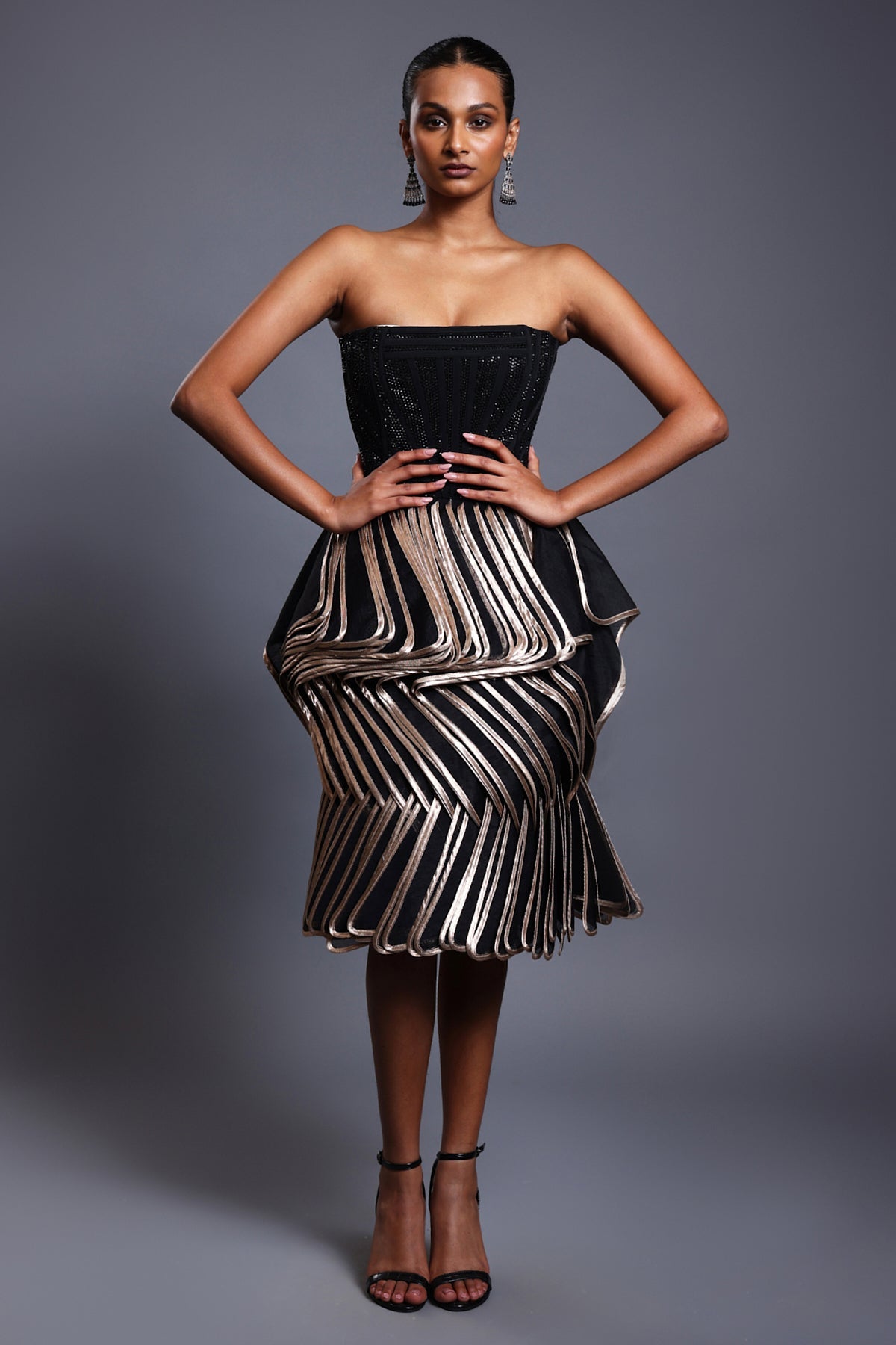 Cf Cascade Dress Black