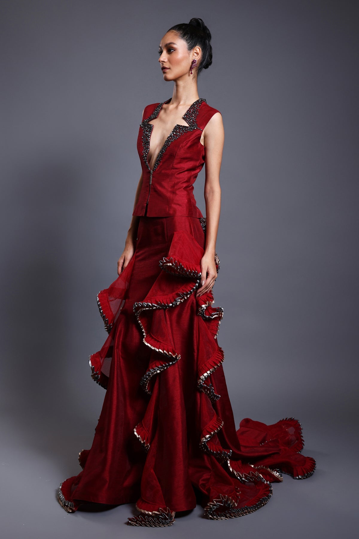 Cf Ruffled Skirt Red
