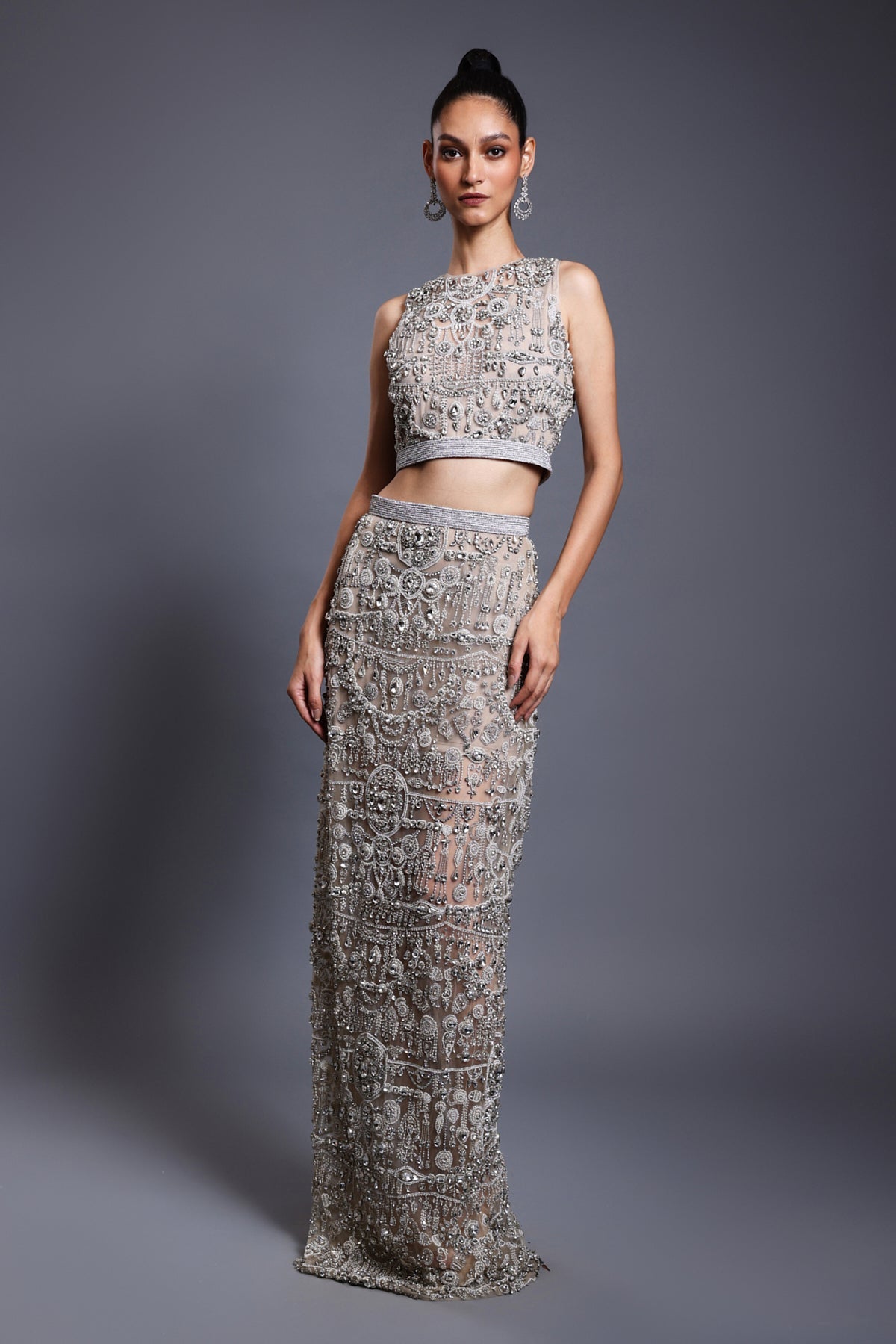 Cf Crystal Skirt Ivory