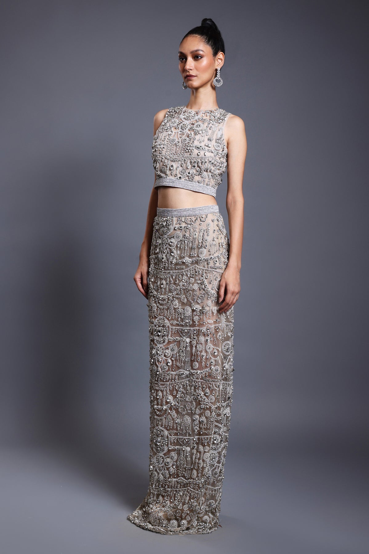 Cf Crystal Skirt Ivory