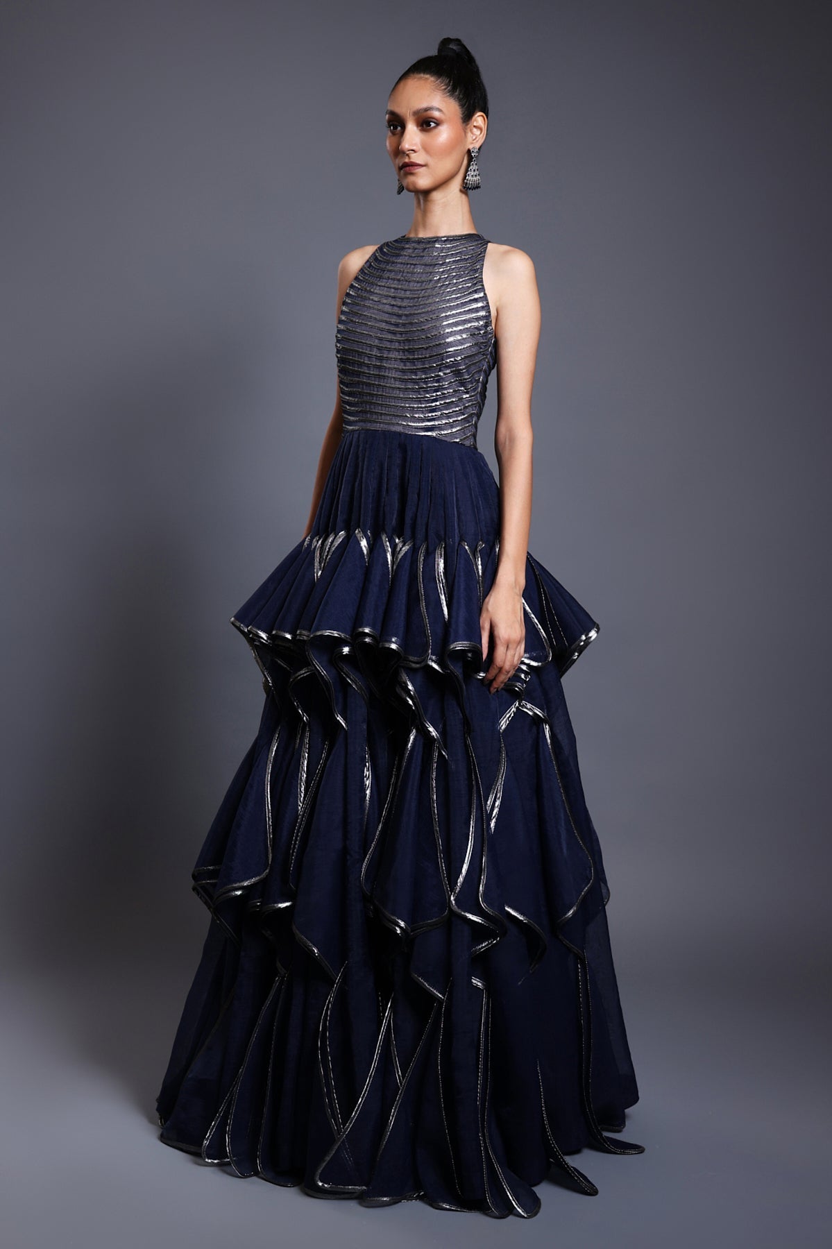 Cf Cascade Gown Navy
