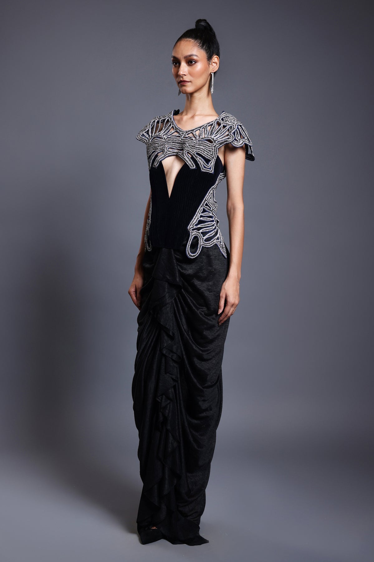 Cf Slub Leggings Skirt Drape Black