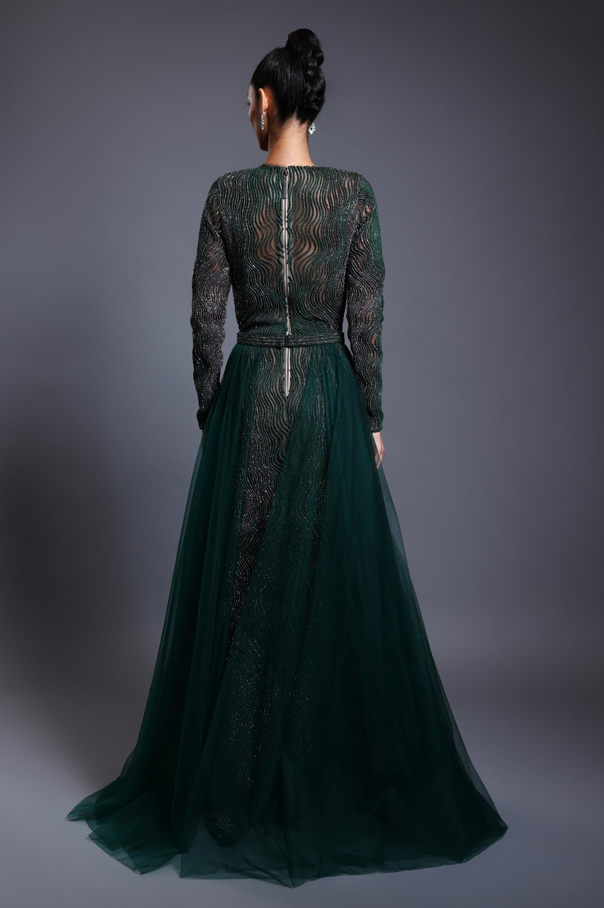 Cf Drip Work Gown Emerald.