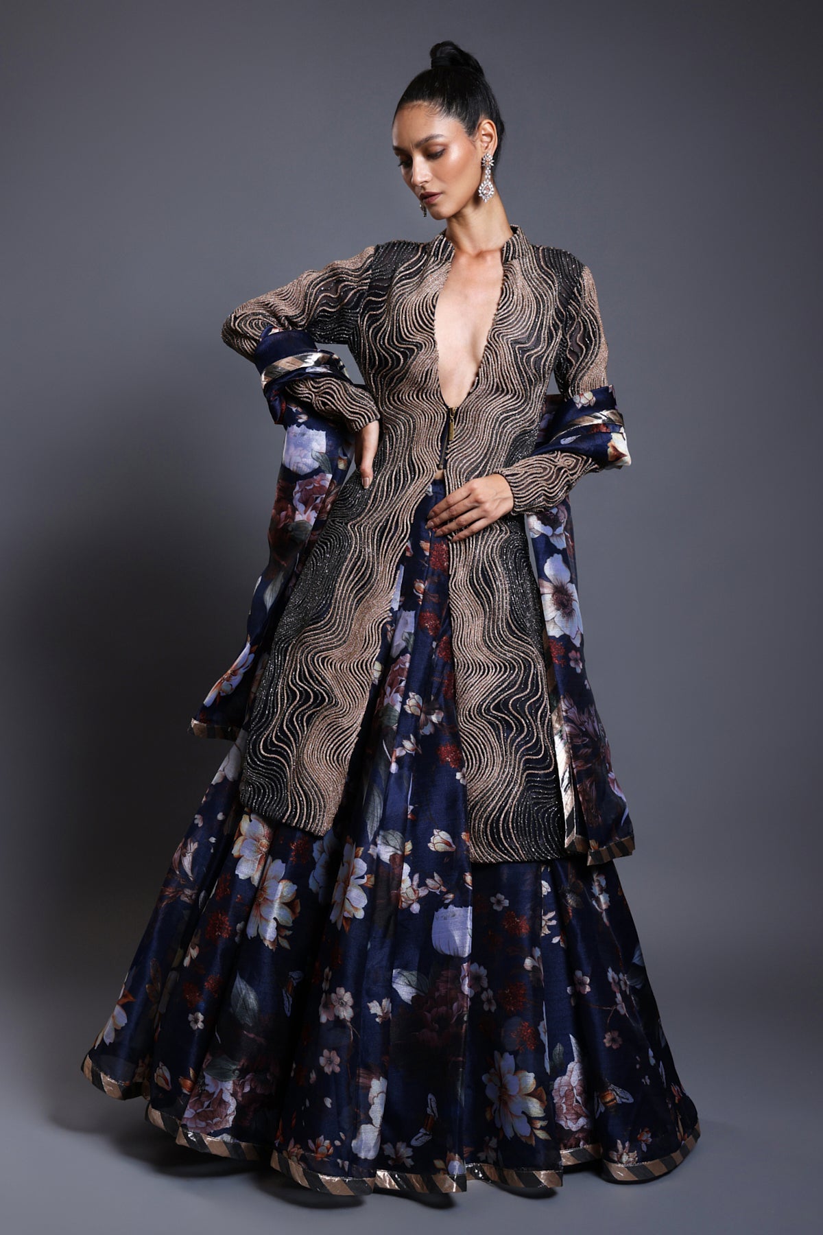 Cf Bumblebee Lehenga Navy