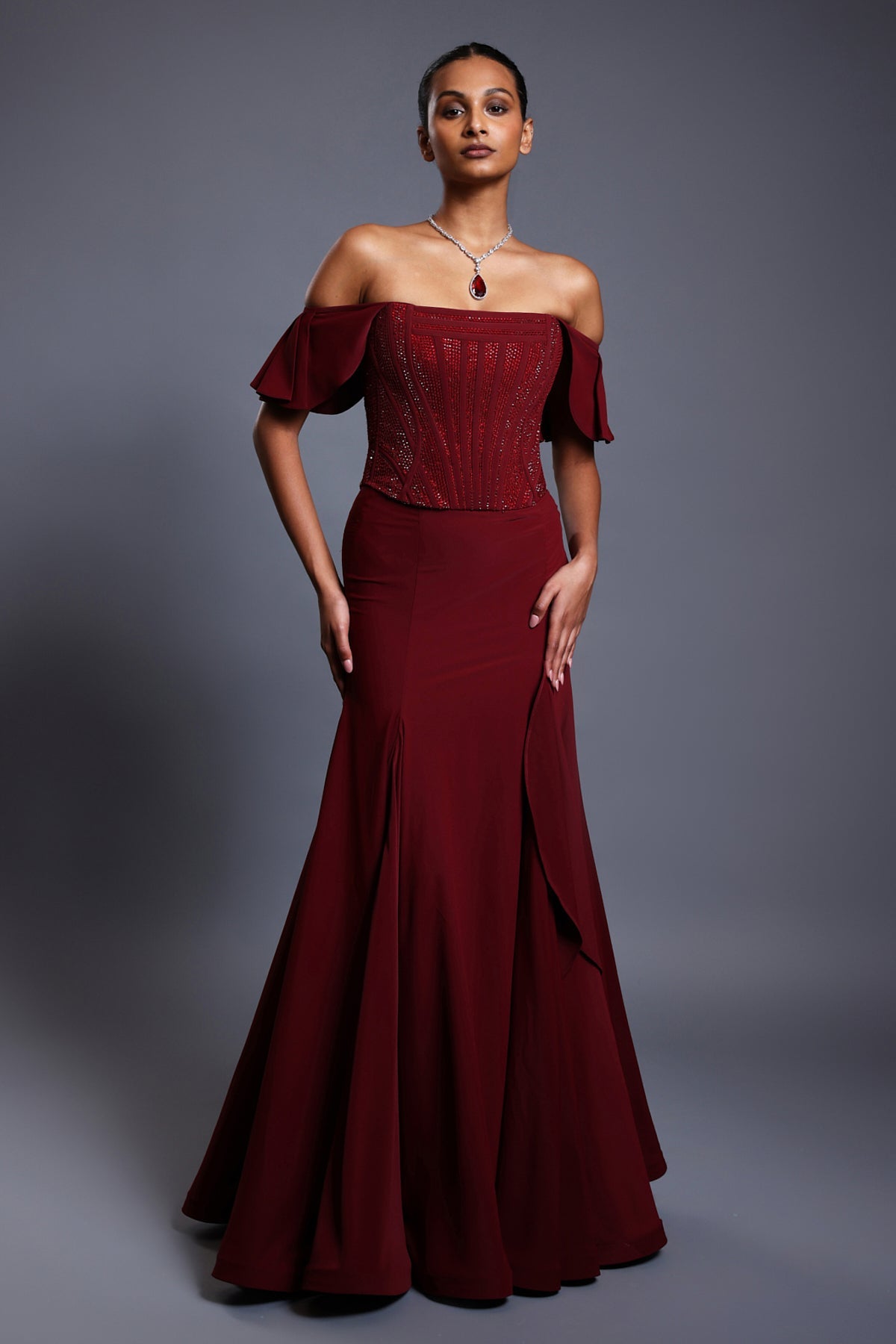 Cf Fishtail Skirt Maroon.