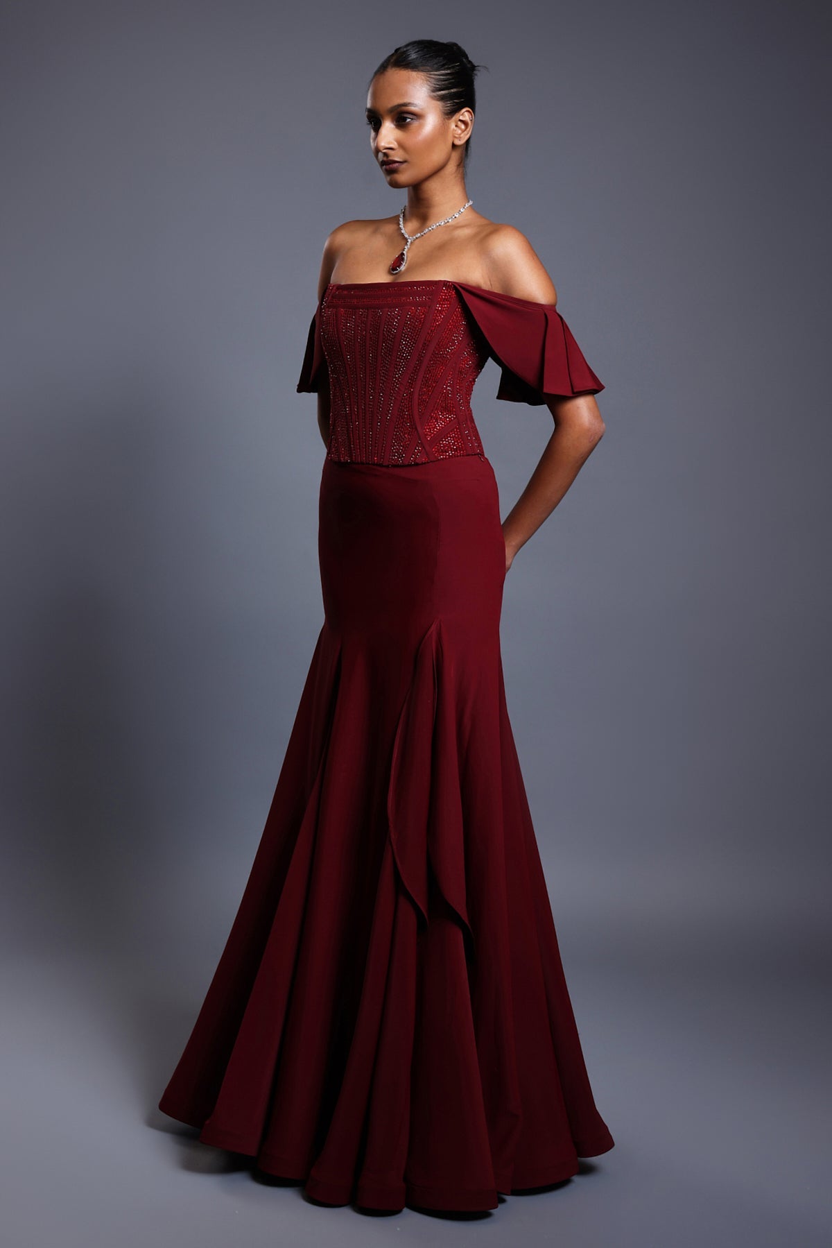 Cf Fishtail Skirt Maroon.