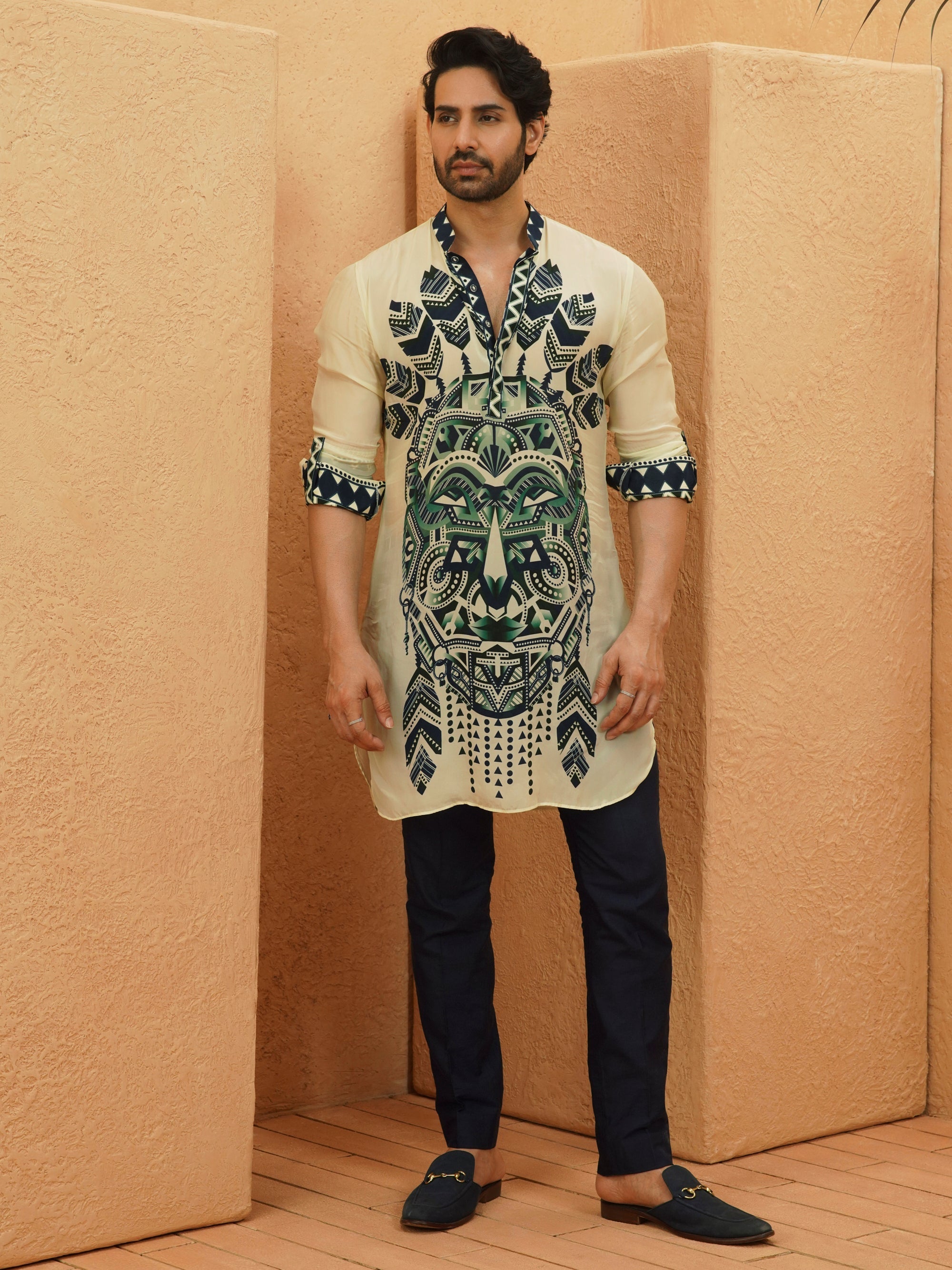 Afreen Rolled Up Sleeve Kurta