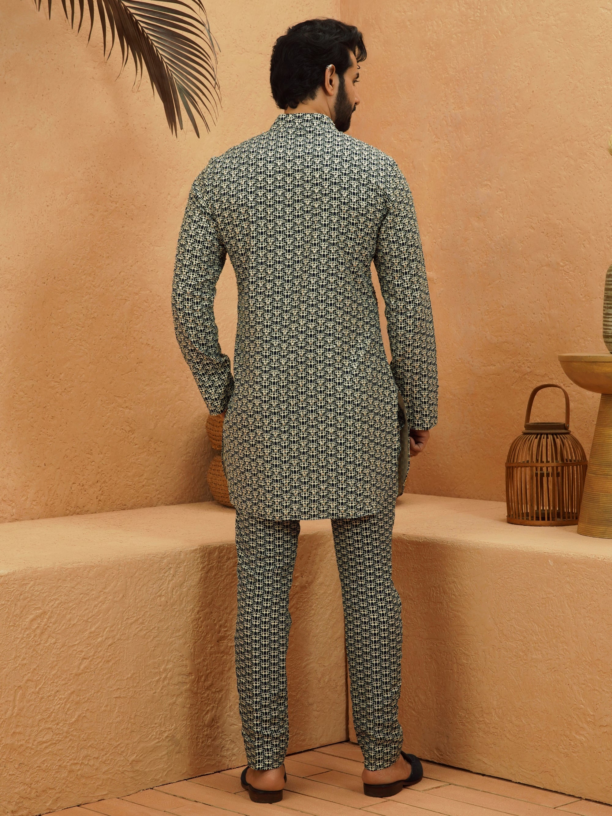 Kuba Embellished & Printed Kurta Set