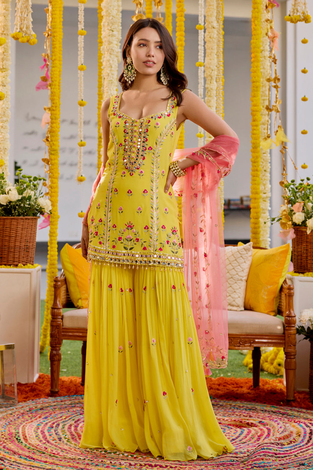 Sunshine Yellow Kurta And Sharara Set