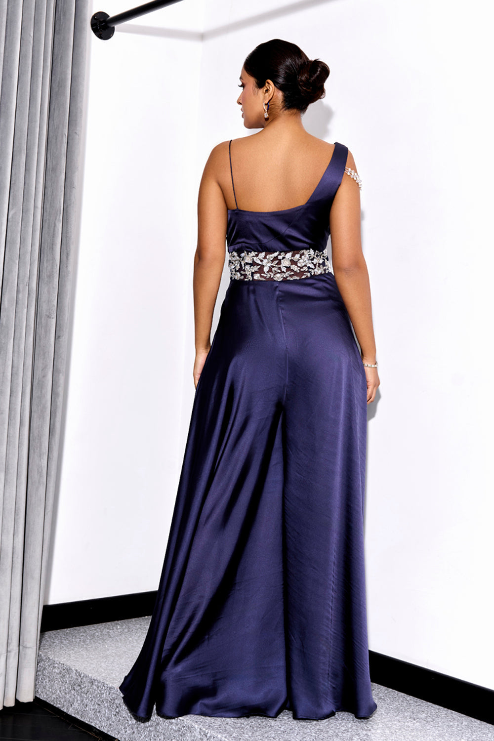 Midnight Blue Drape Jumpsuit