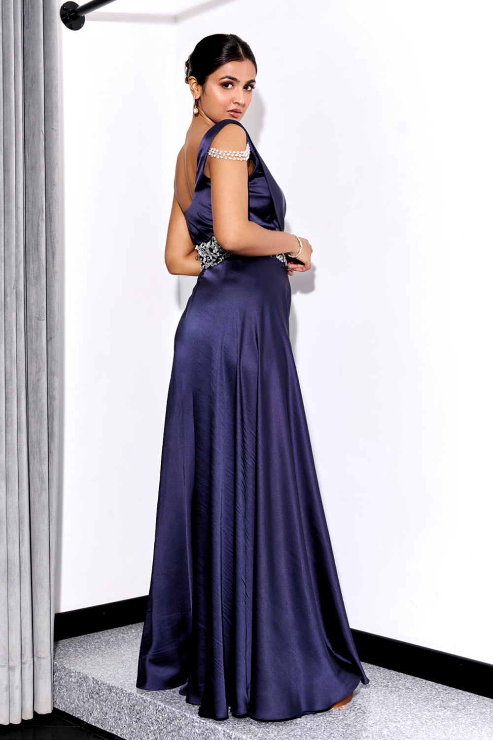 Midnight Blue Drape Jumpsuit