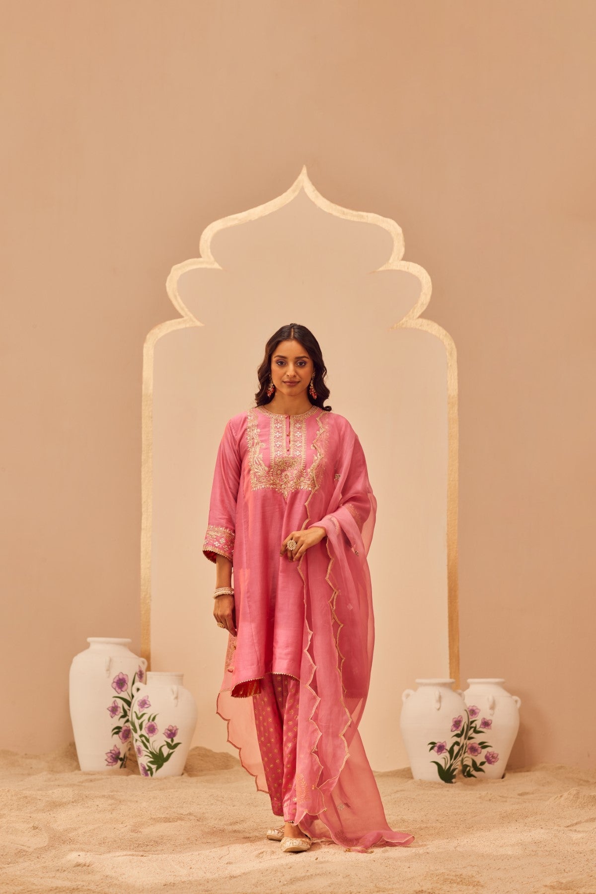 Aymra - Flamingo Pink Kurta Set