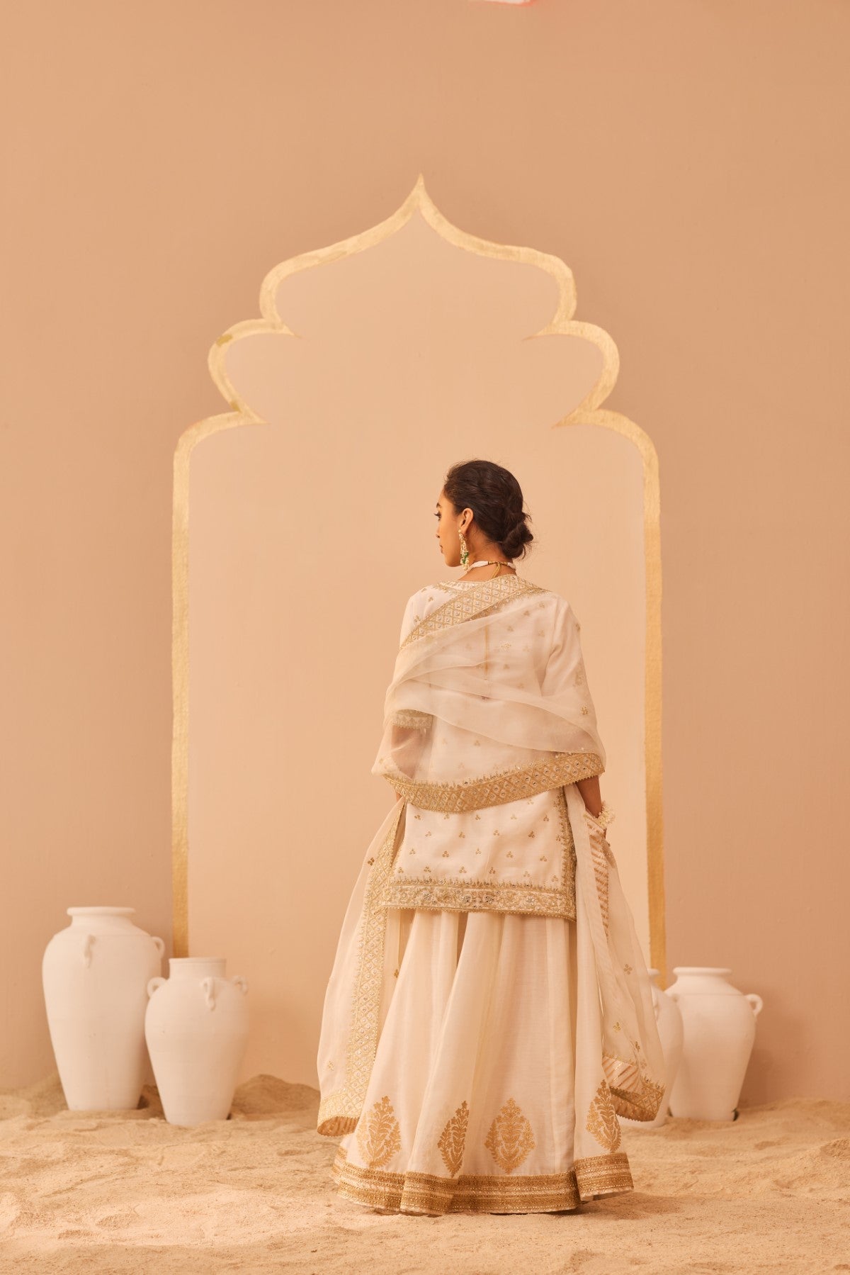 Faaiza - Daisy Ivory Kurta Lehenga Set