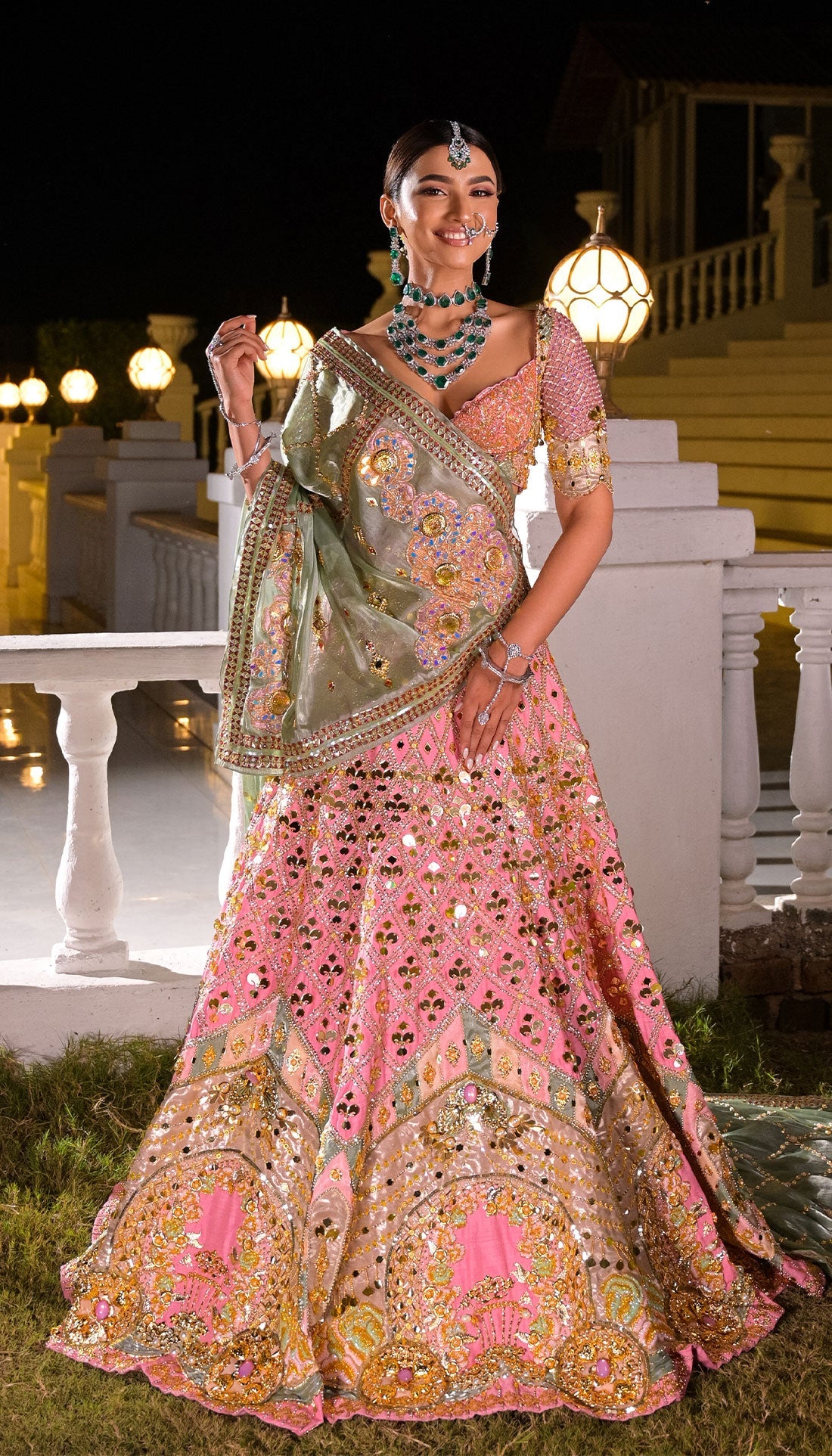 Baby Pink Royal Carriage Lehenga Set