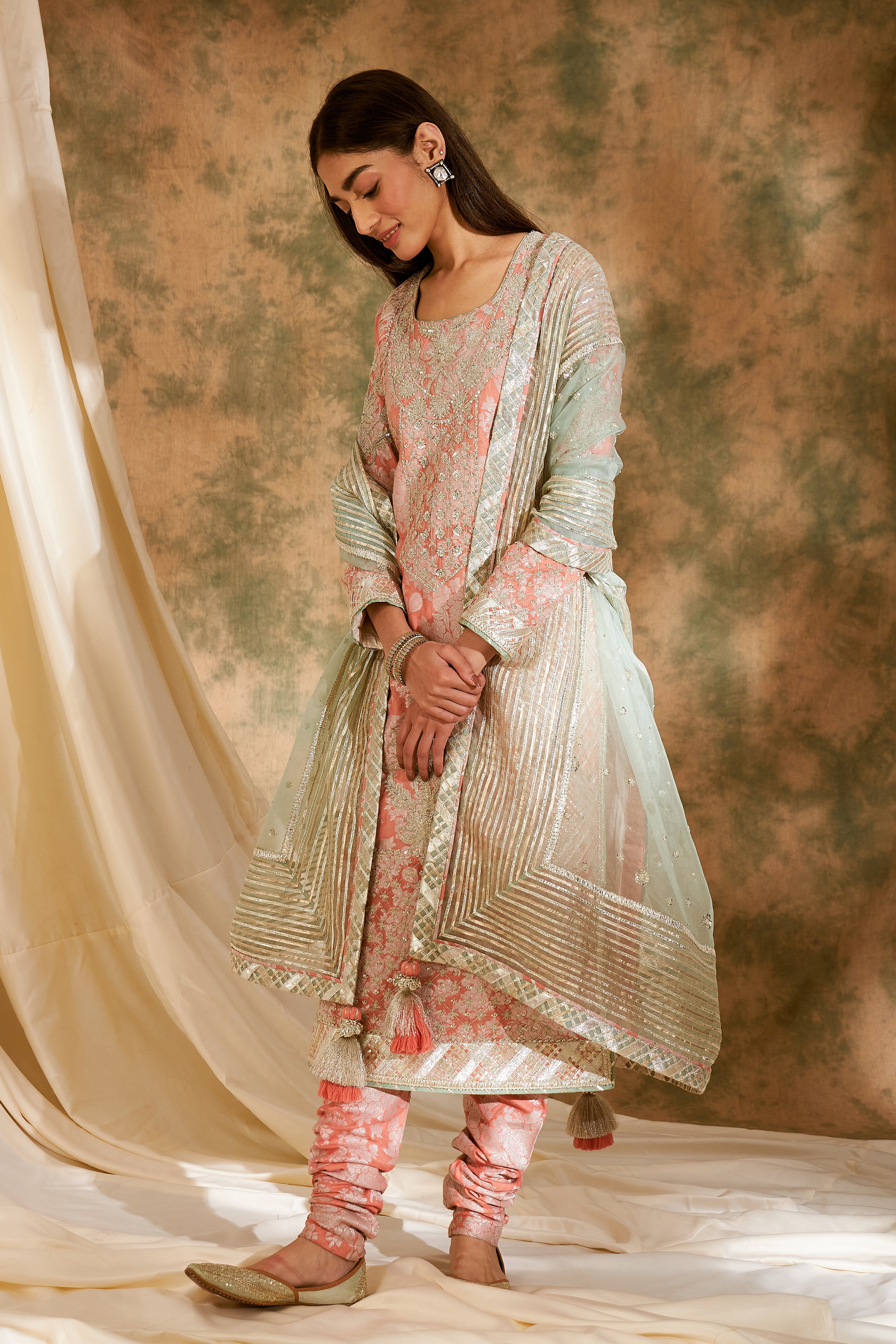 Dori Jaal Long Kurta With Churidar