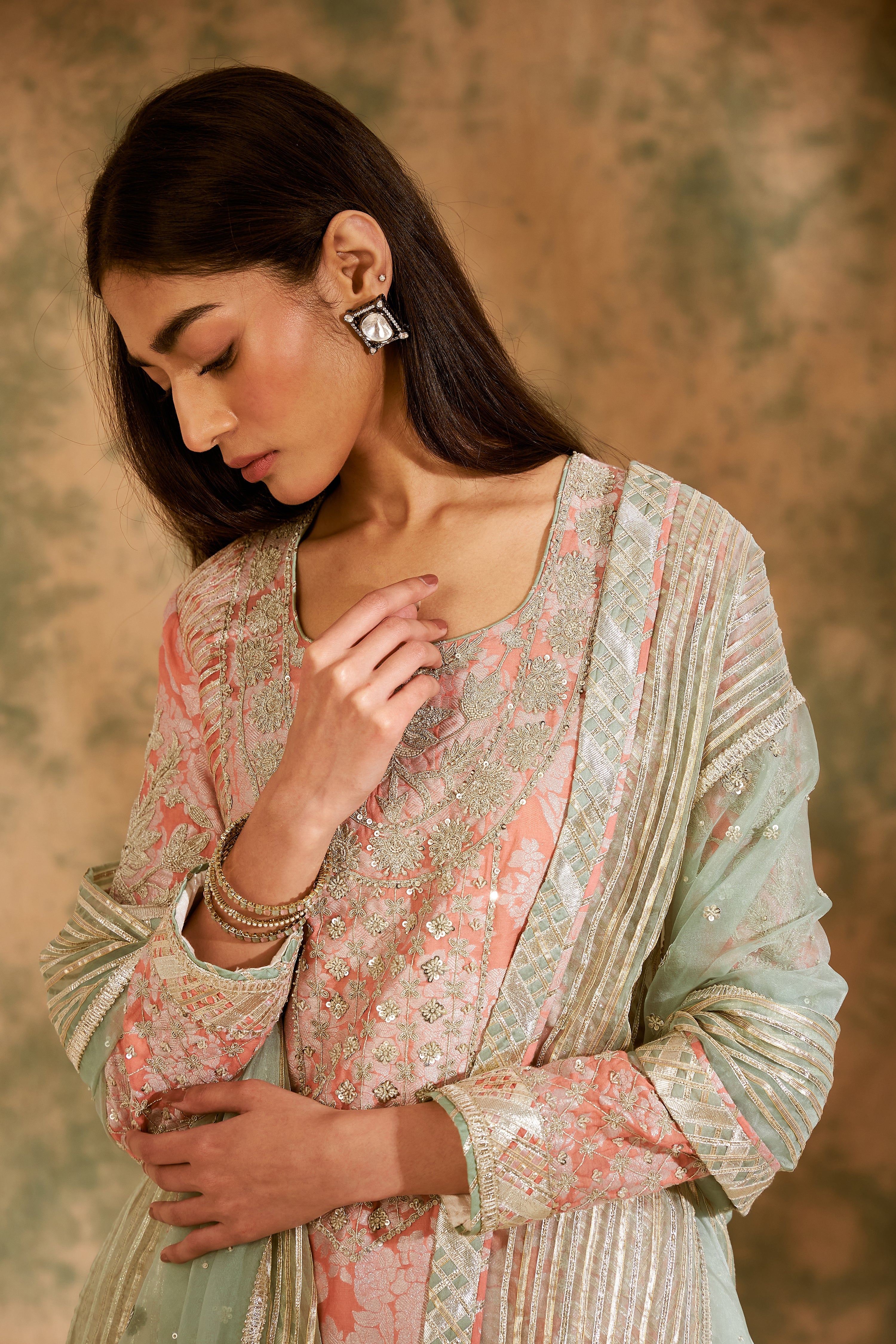 Dori Jaal Long Kurta With Churidar