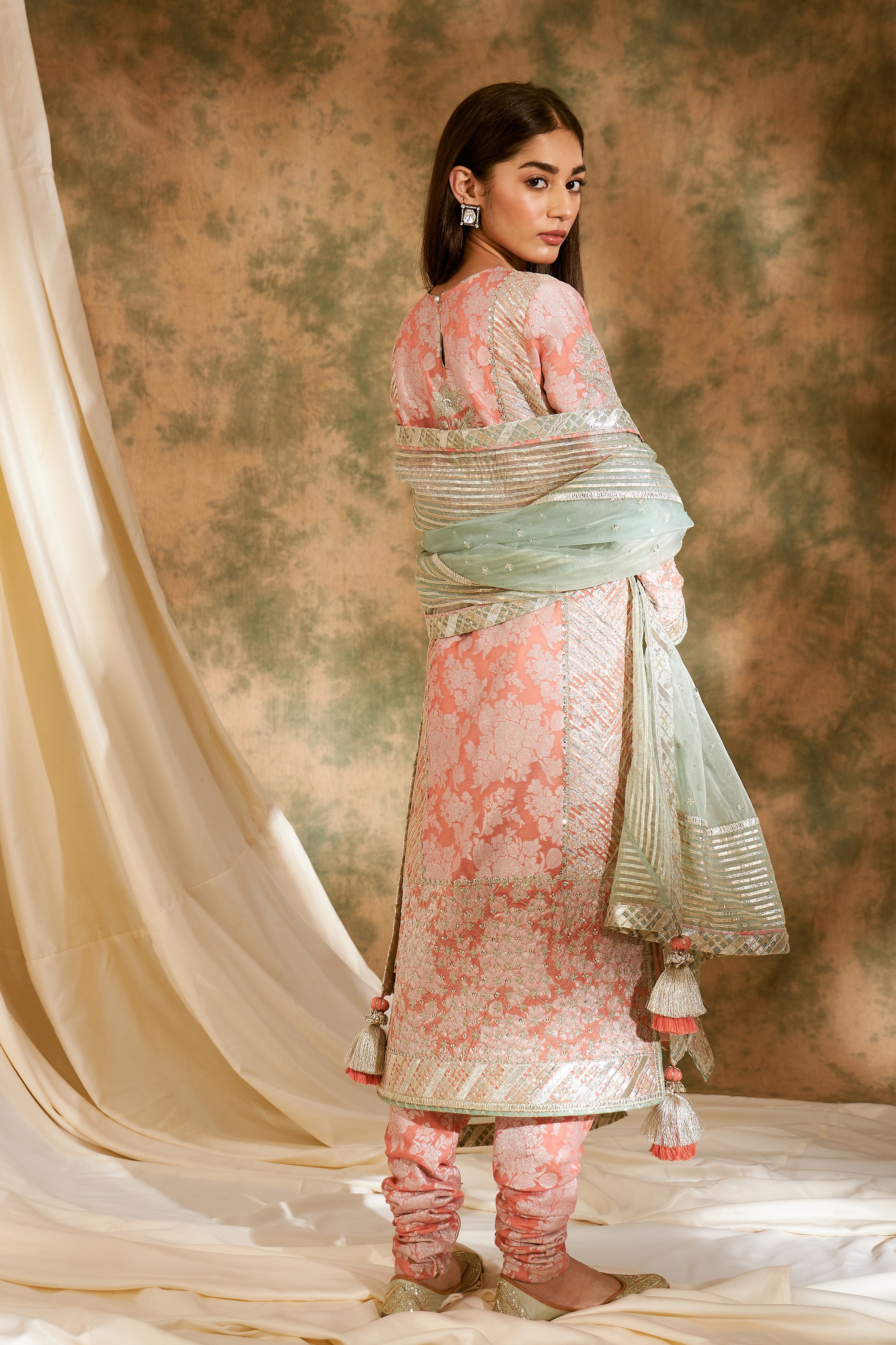 Dori Jaal Long Kurta With Churidar