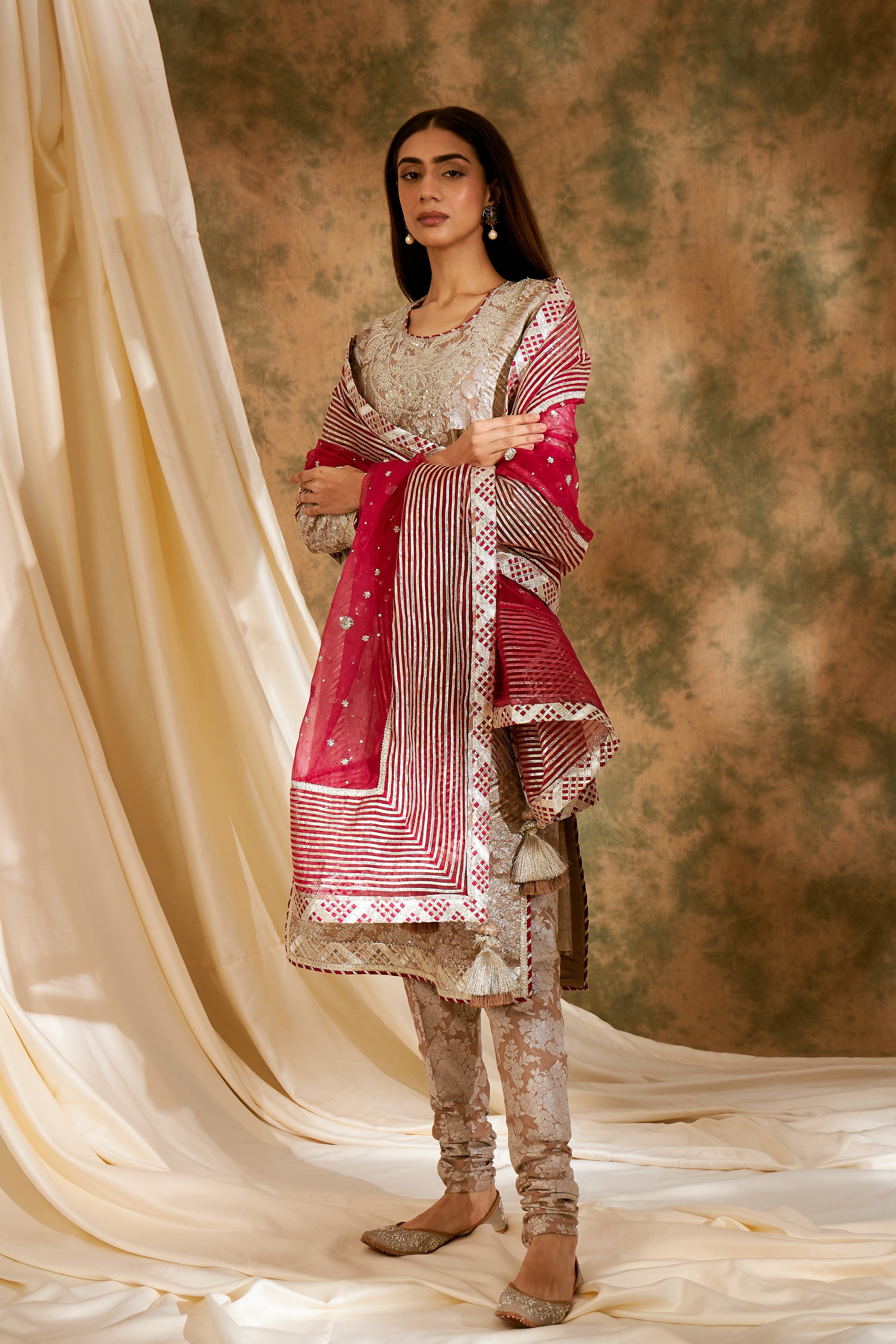 Dori Jaal Long Kurta With Churidar